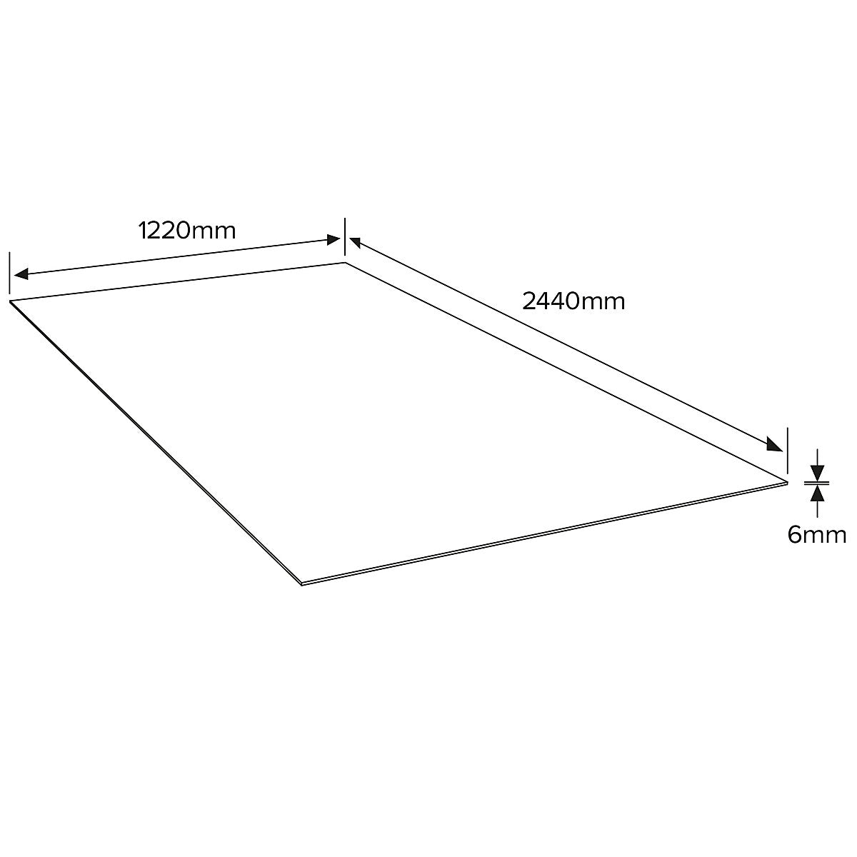 Medium-density fibreboard (MDF) Fibreboard (L)2440mm (W)1220mm (T)6mm