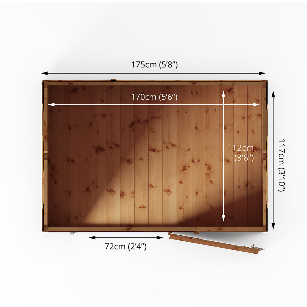 Mercia Tongue & groove 6x4 ft Reverse apex Wooden Dip treated Shed with floor & 2 windows