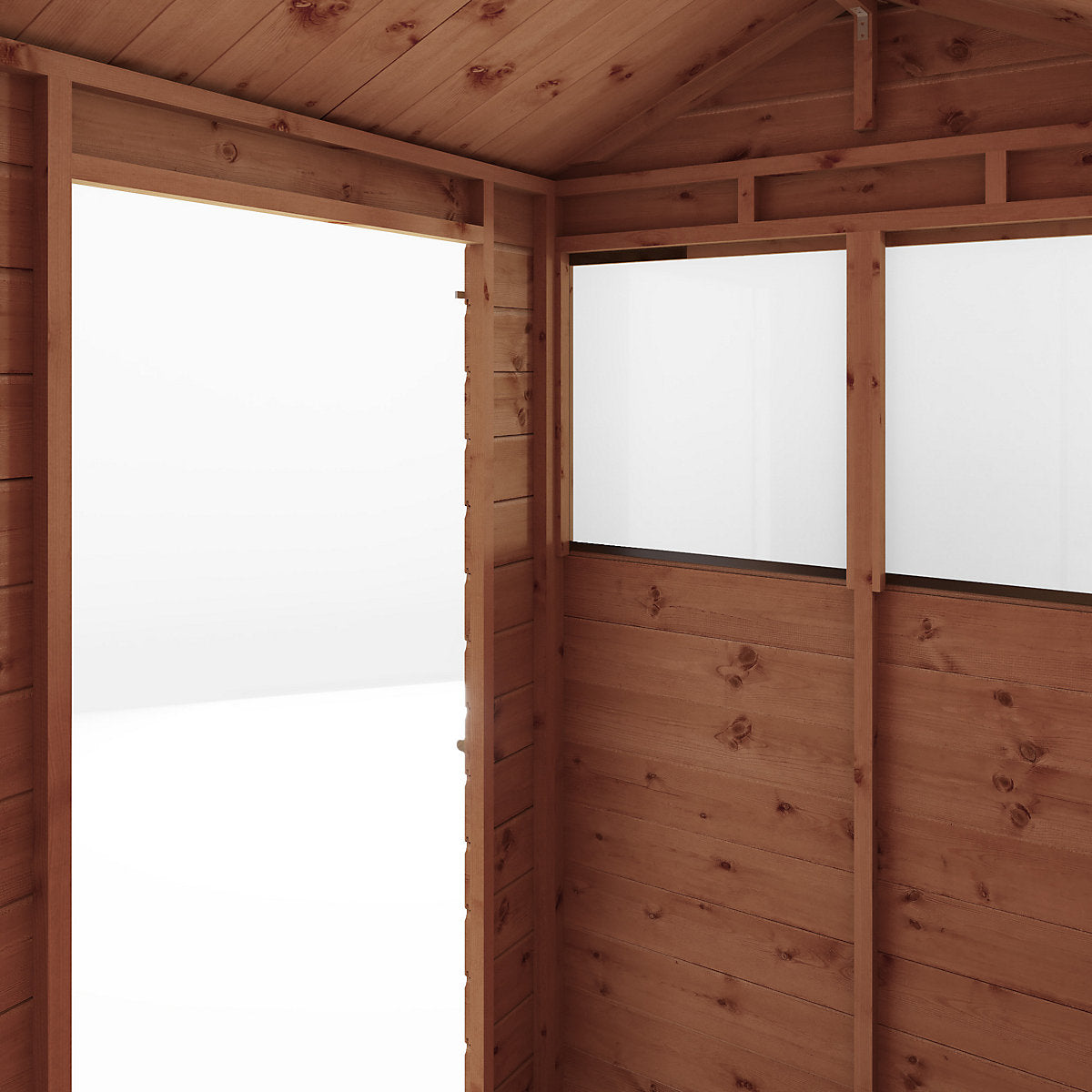 Mercia Tongue & groove 6x4 ft Reverse apex Wooden Dip treated Shed with floor & 2 windows