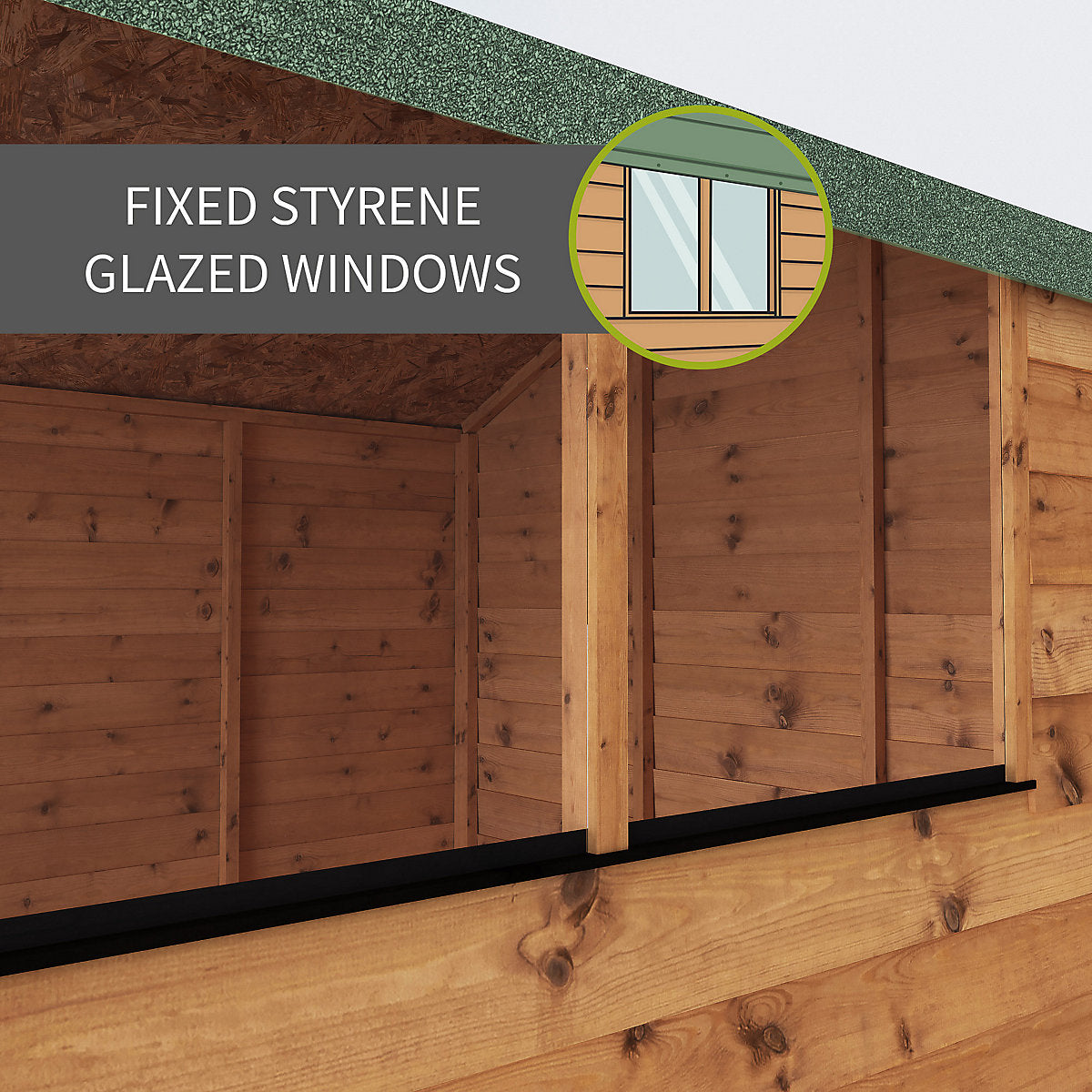 Mercia Tongue & groove 6x4 ft Reverse apex Wooden Dip treated Shed with floor & 2 windows