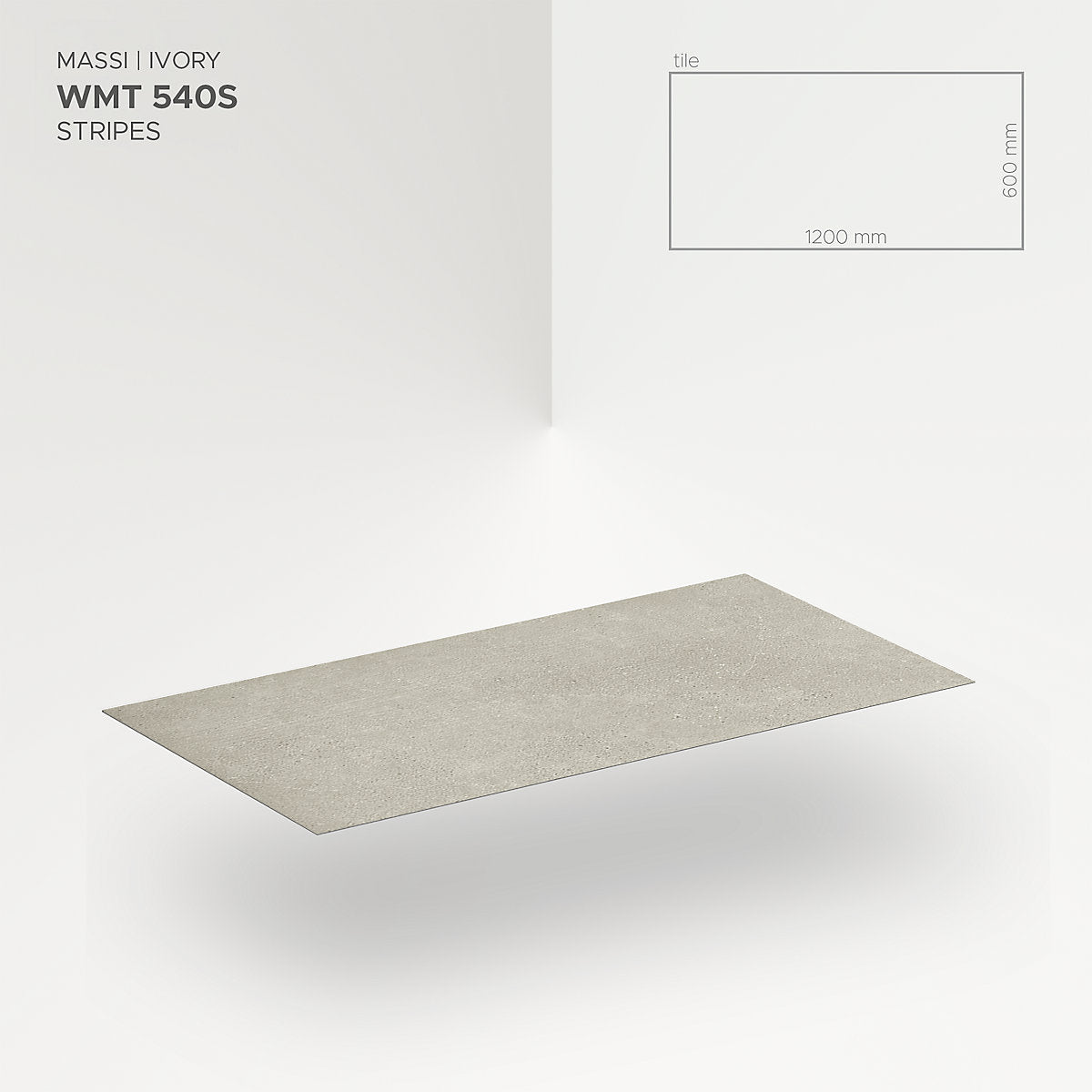 Mineral Ivory Matt Massi Striped Concrete effect Embossed Stone plastic composite (SPC) Indoor Wall tile, Pack of 4, (L)1200mm (W)600mm