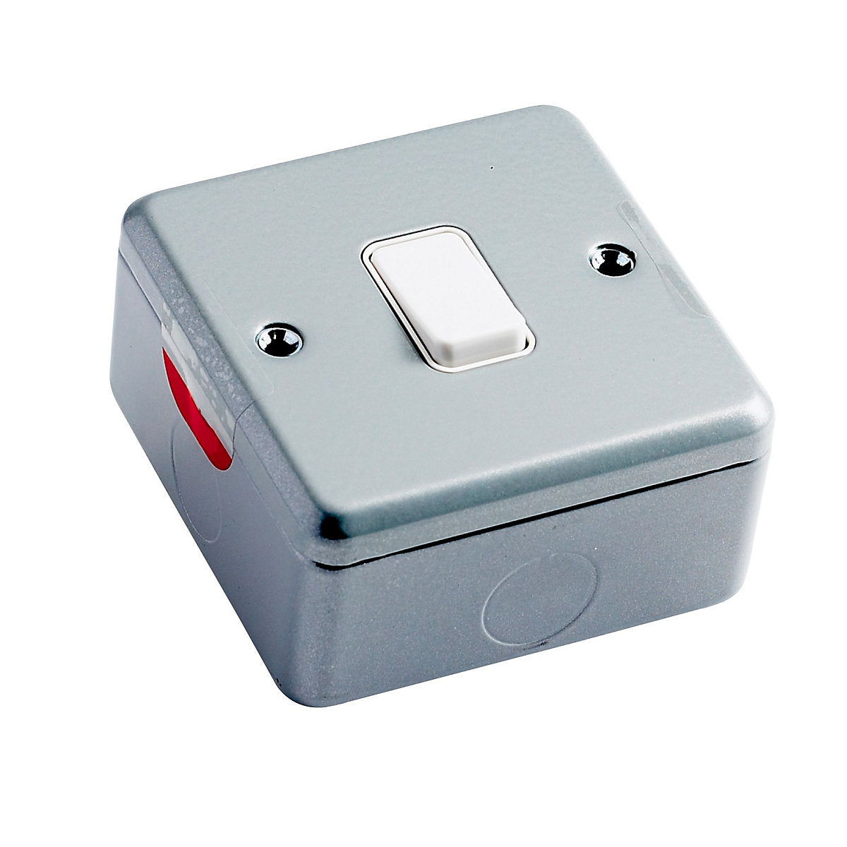 MK 10A Grey Single 2 way Metal-clad switch with White inserts