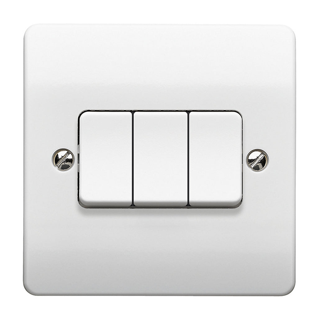 MK K4873 WHIS3 10A 2 way 3 gang Light switch Gloss White