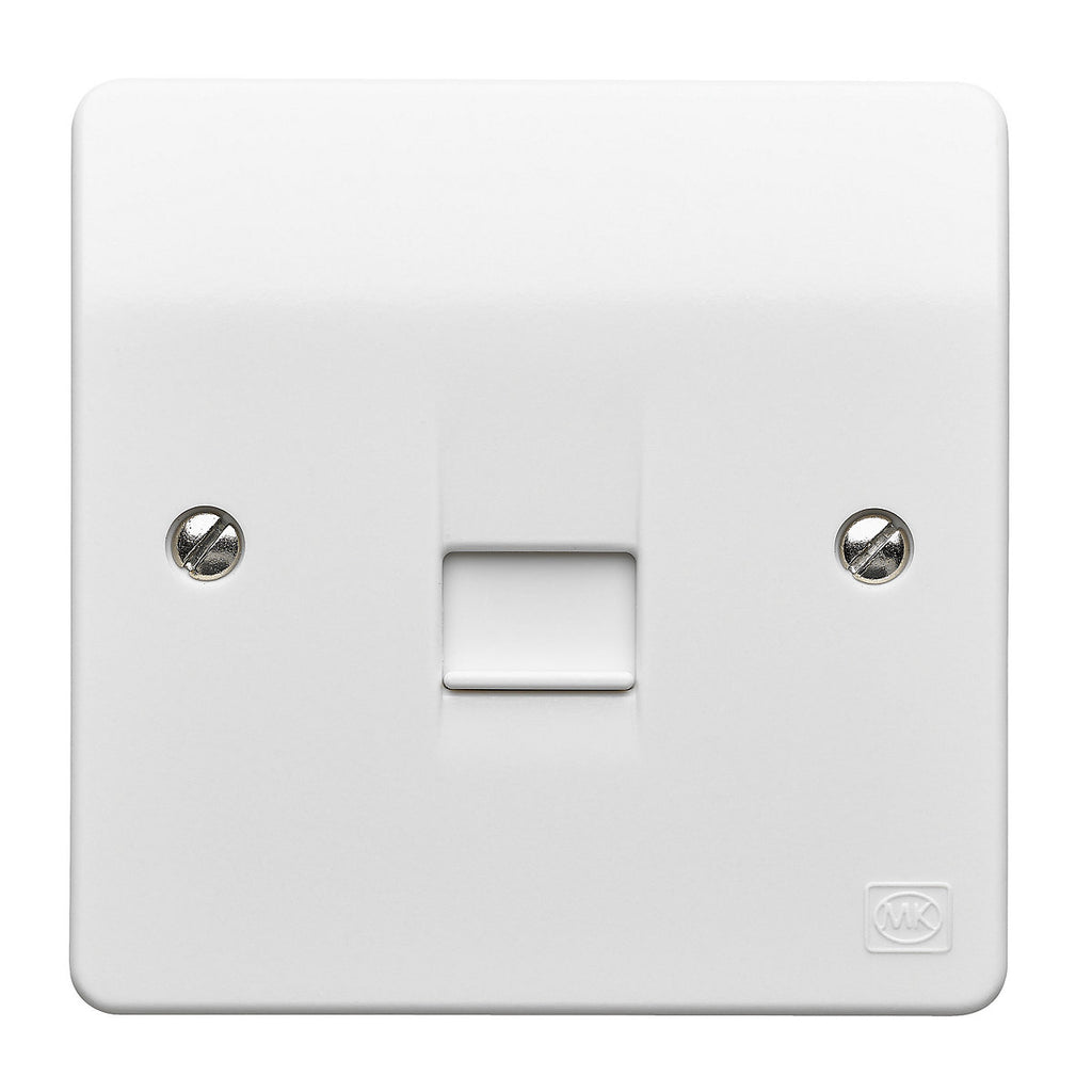 MK White 1 gang Master telephone socket
