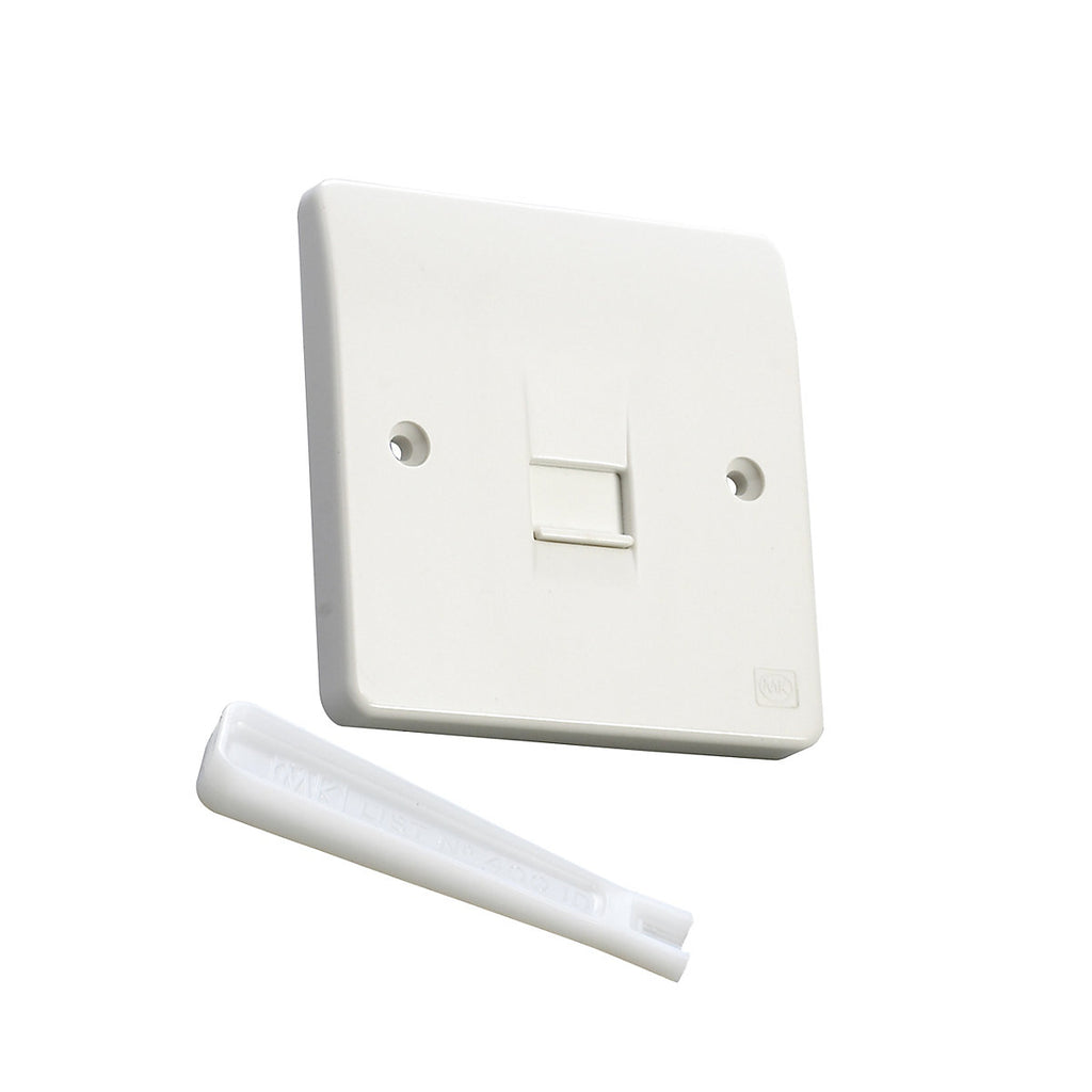 MK White 1 gang Master telephone socket