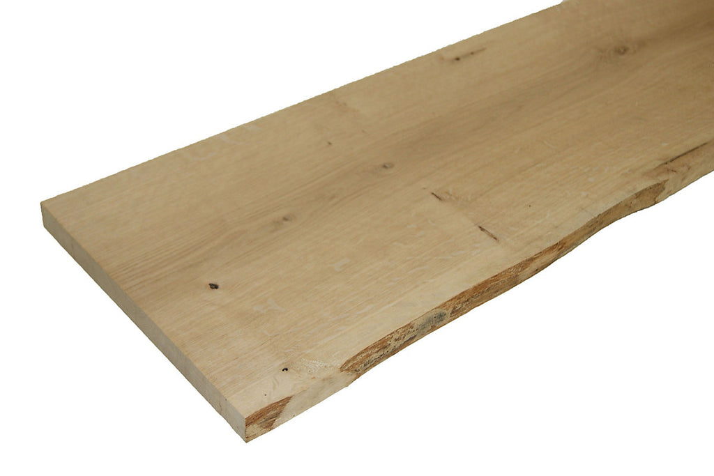 Natural Waney edge Oak Furniture board, (L)1.2m (W)300mm (W)250mm-300mm (T)25mm