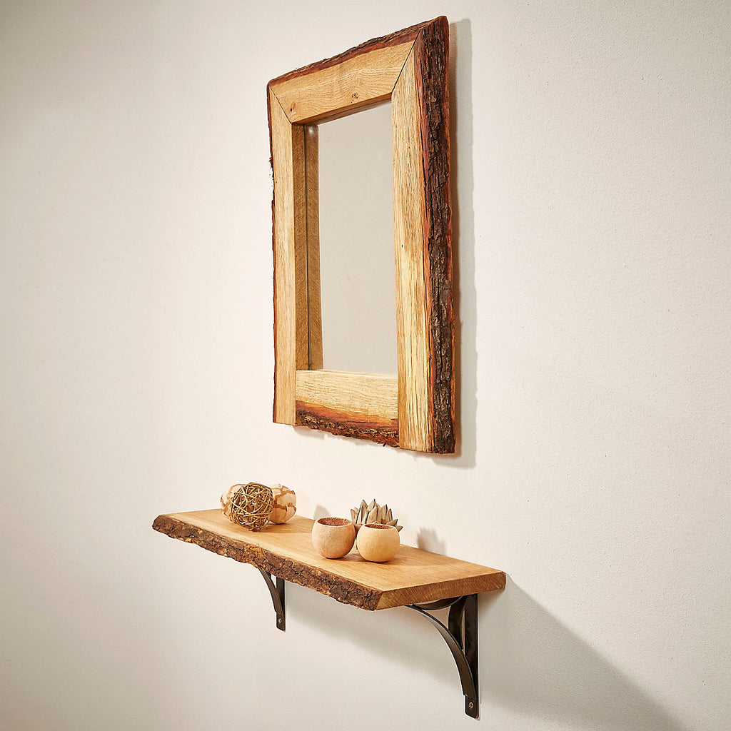 Natural Waney edge Oak Furniture board, (L)1.2m (W)300mm (W)250mm-300mm (T)25mm