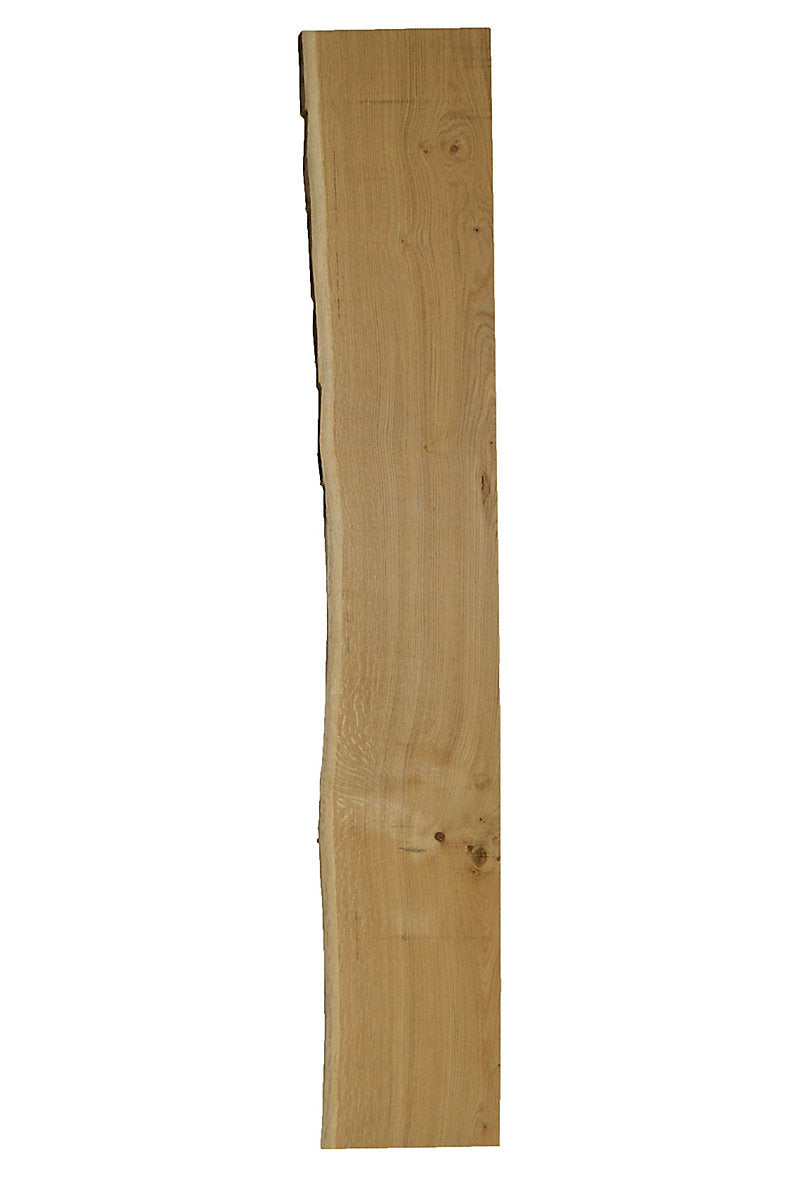 Natural Waney edge Oak Furniture board, (L)1.8m (W)300mm (W)250mm-300mm (T)25mm