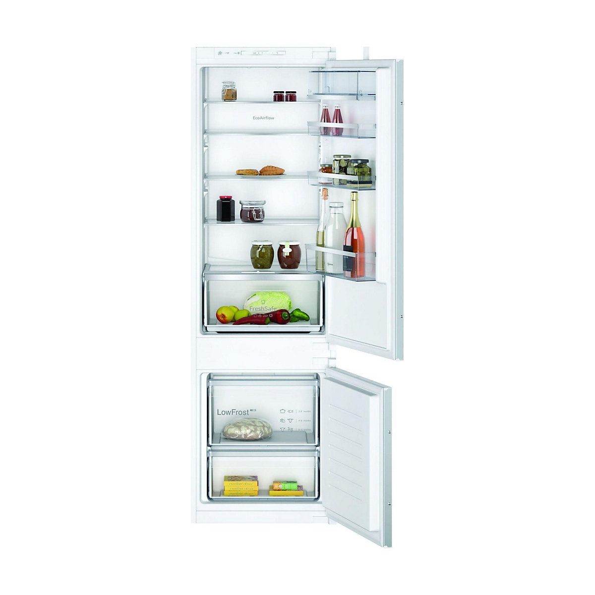 NEFF N50 KI5872SE0G 70:30 Classic Integrated Fridge freezer - White