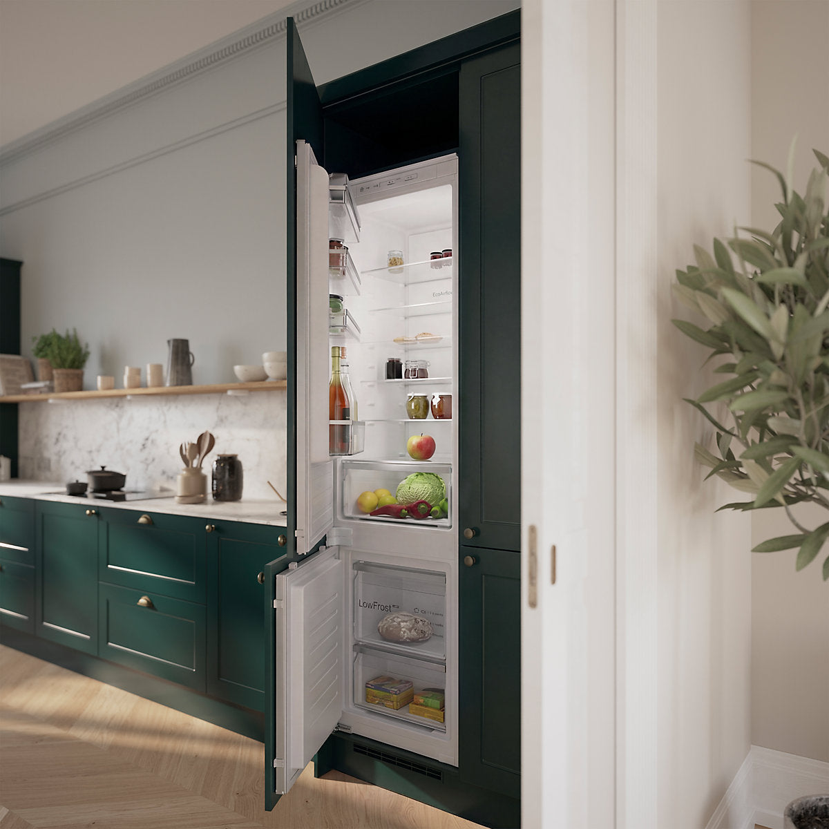 NEFF N50 KI5872SE0G 70:30 Classic Integrated Fridge freezer - White