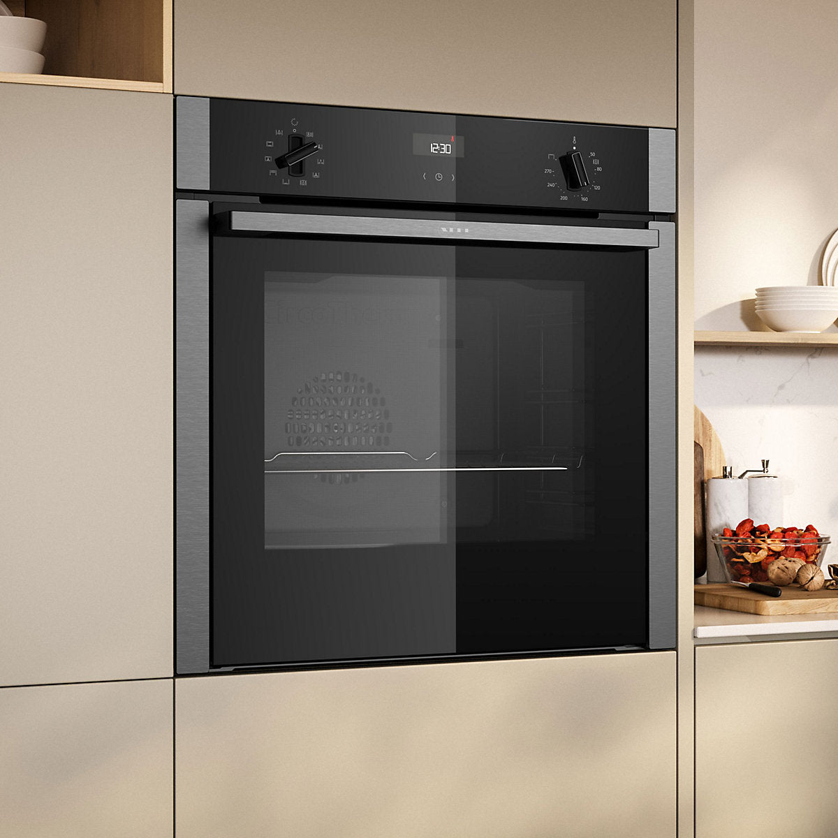 NEFF Slide&Hide B3ACE4AN3B Built-in Single Multi-function Electric Oven - Black