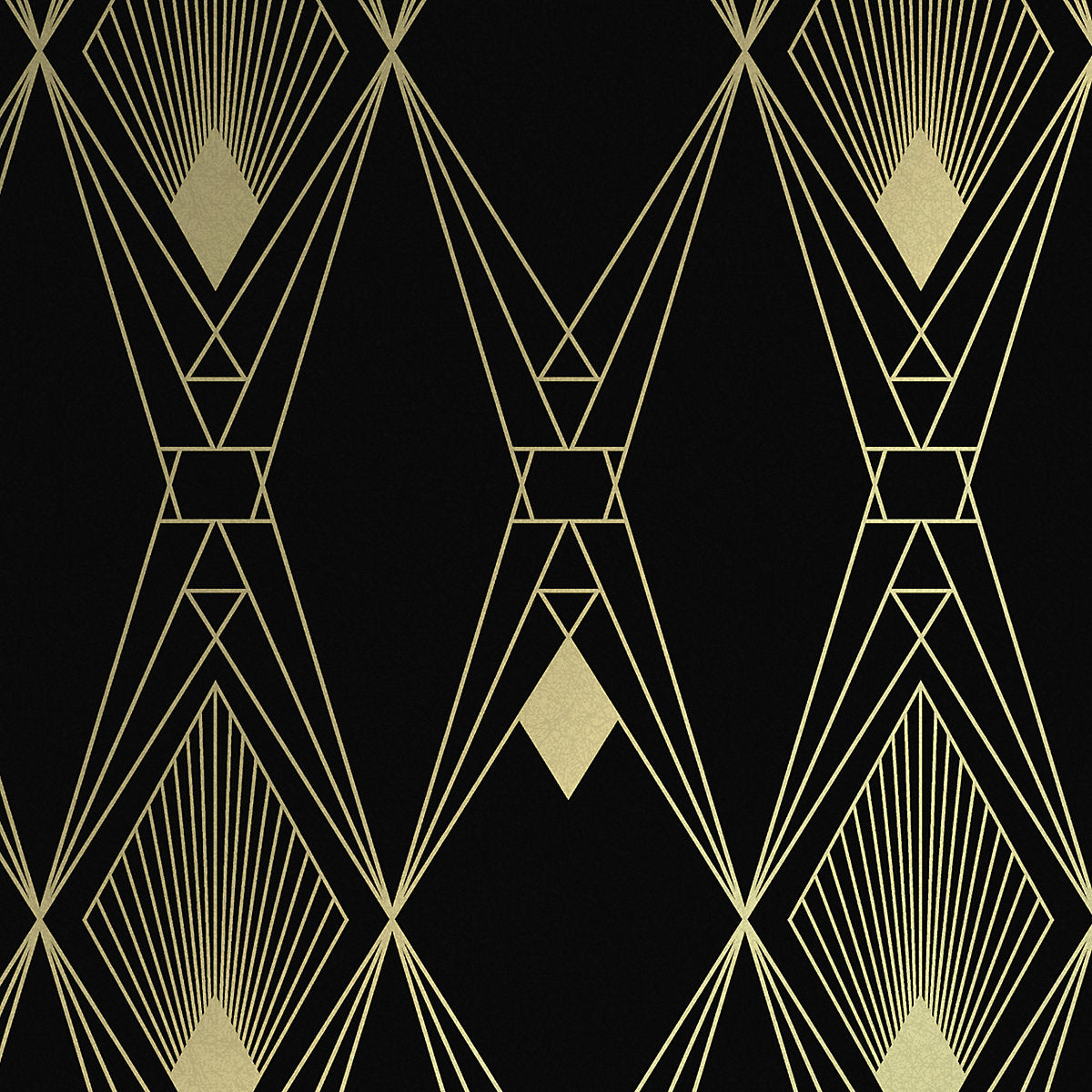 Next Deco geometric Black Metallic effect Smooth Wallpaper