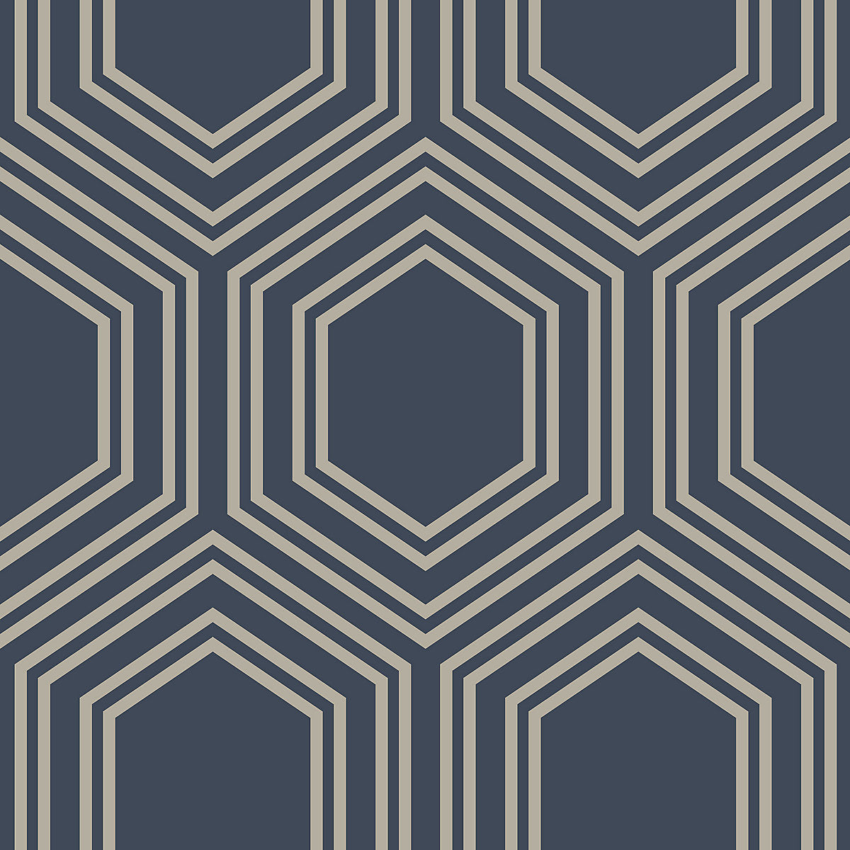 Next Honeycomb Geo Navy Smooth Wallpaper
