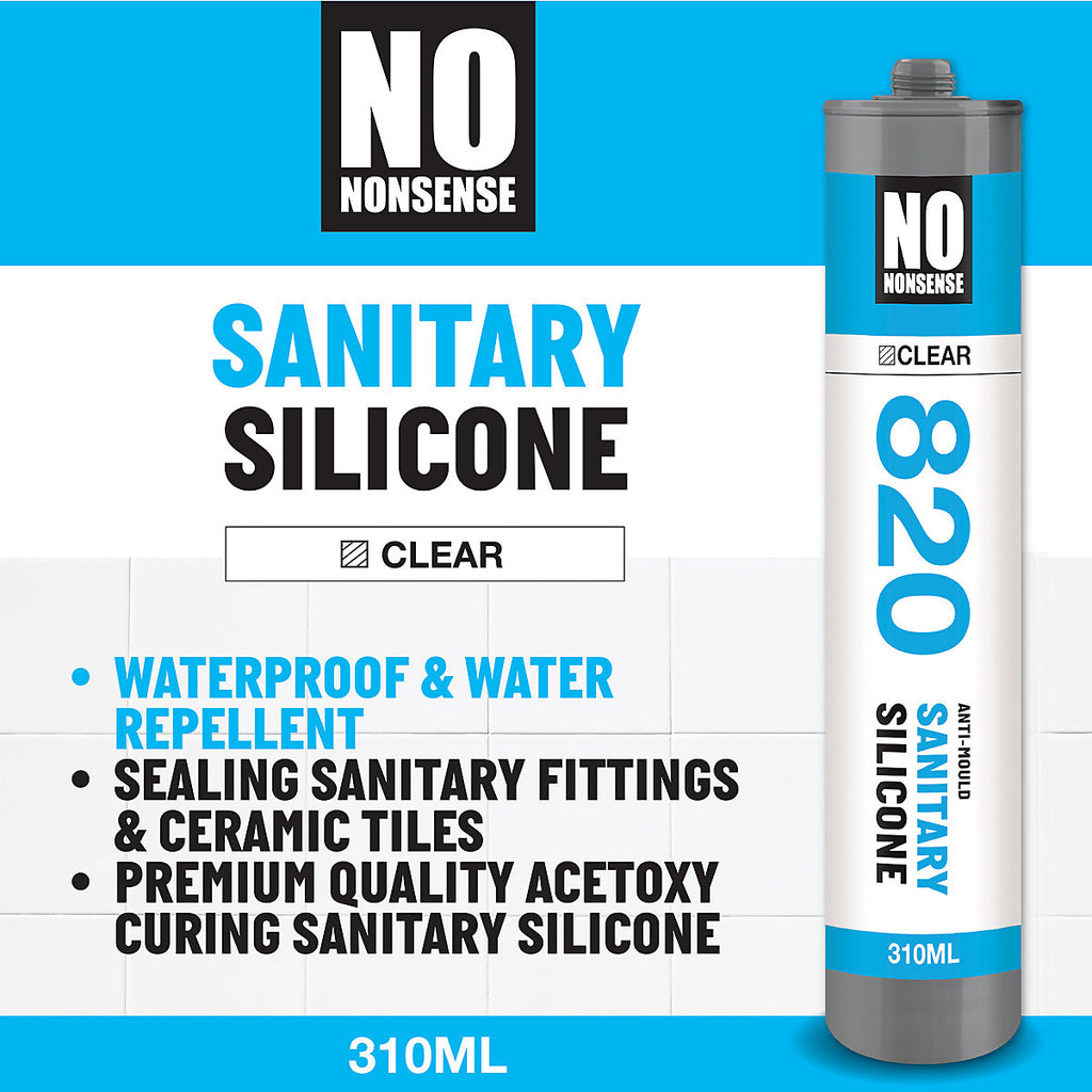 No Nonsense Clear Silicone-based Sanitary sealant, 310ml