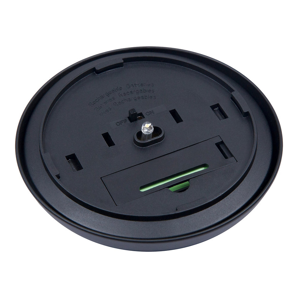 Non-adjustable Black Solar-powered Integrated LED Outdoor Round Wall light, Pack of 1