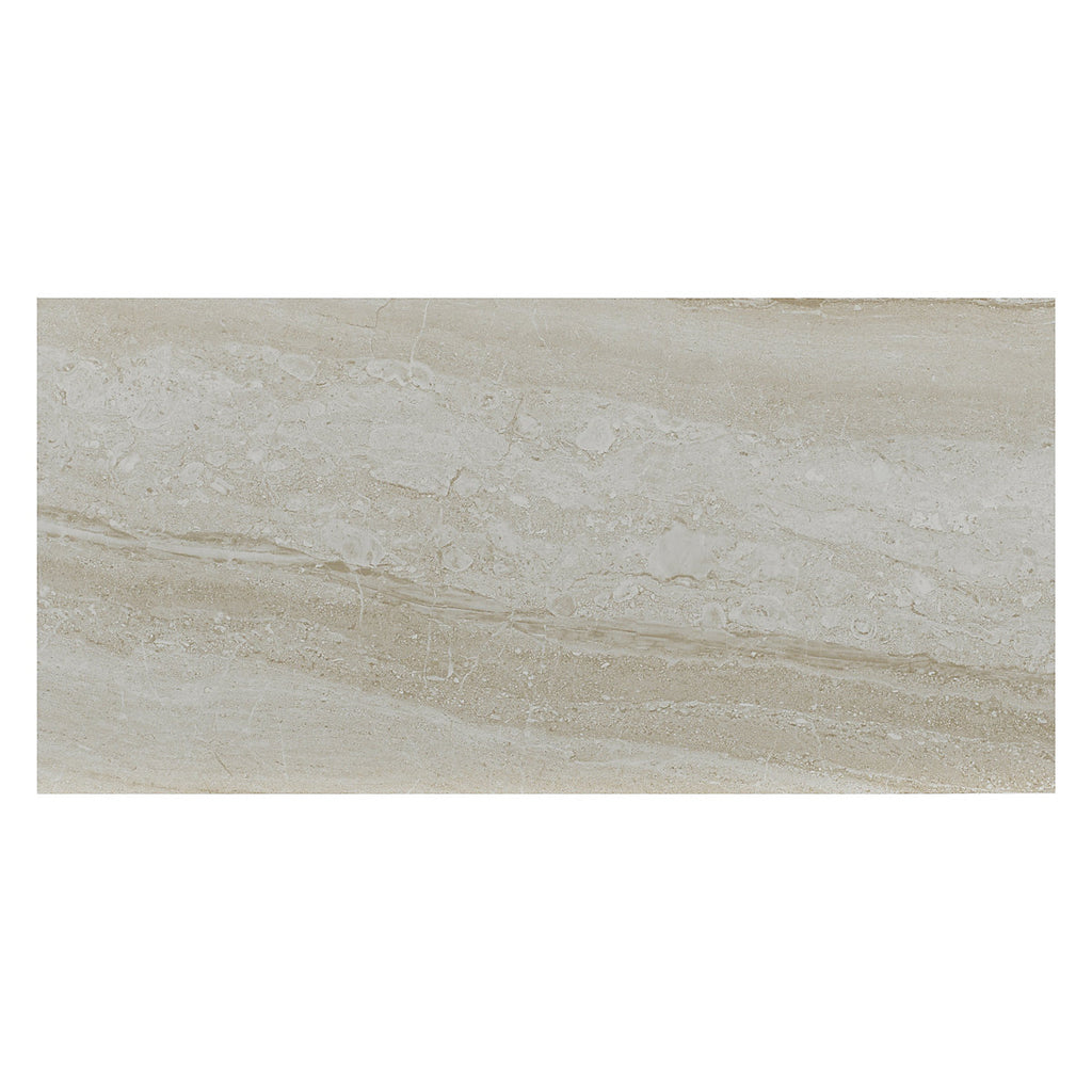 Olivia Beige Matt Stone effect Ceramic Indoor Wall tile, Pack of 8, (L)600mm (W)300mm