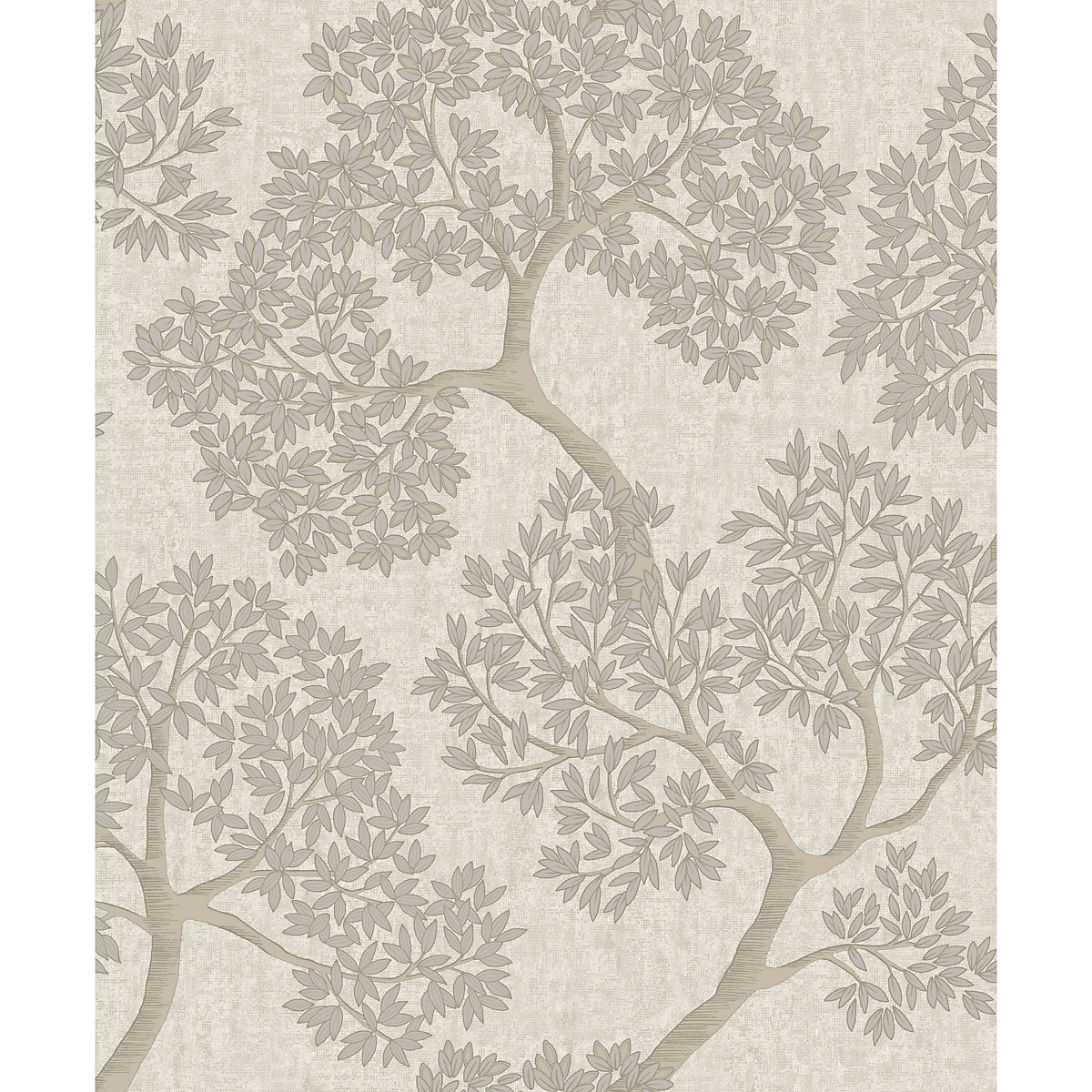 Opus Ravello Beige Tree Metallic effect Contemporary Embossed Wallpaper
