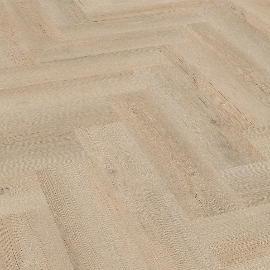Palio by Karndean Beige & Taupe Oak effect Embossed Herringbone Luxury vinyl click Planks, 1.95m²