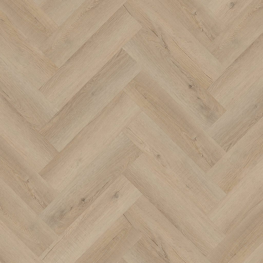 Palio by Karndean Beige & Taupe Oak effect Embossed Herringbone Luxury vinyl click Planks, 1.95m²