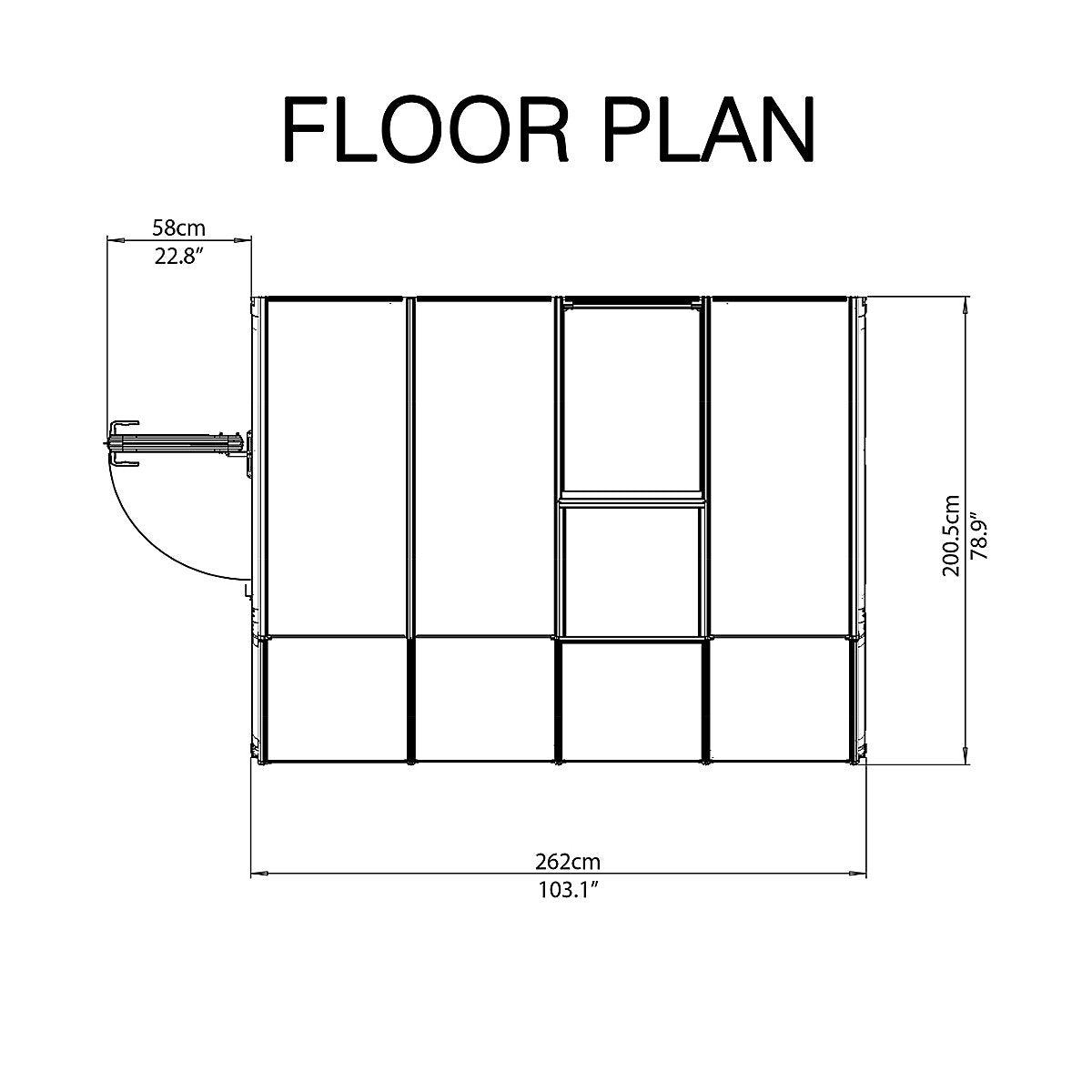 Palram - Canopia 8x6 ft Barn Plastic Sun room & 1 window