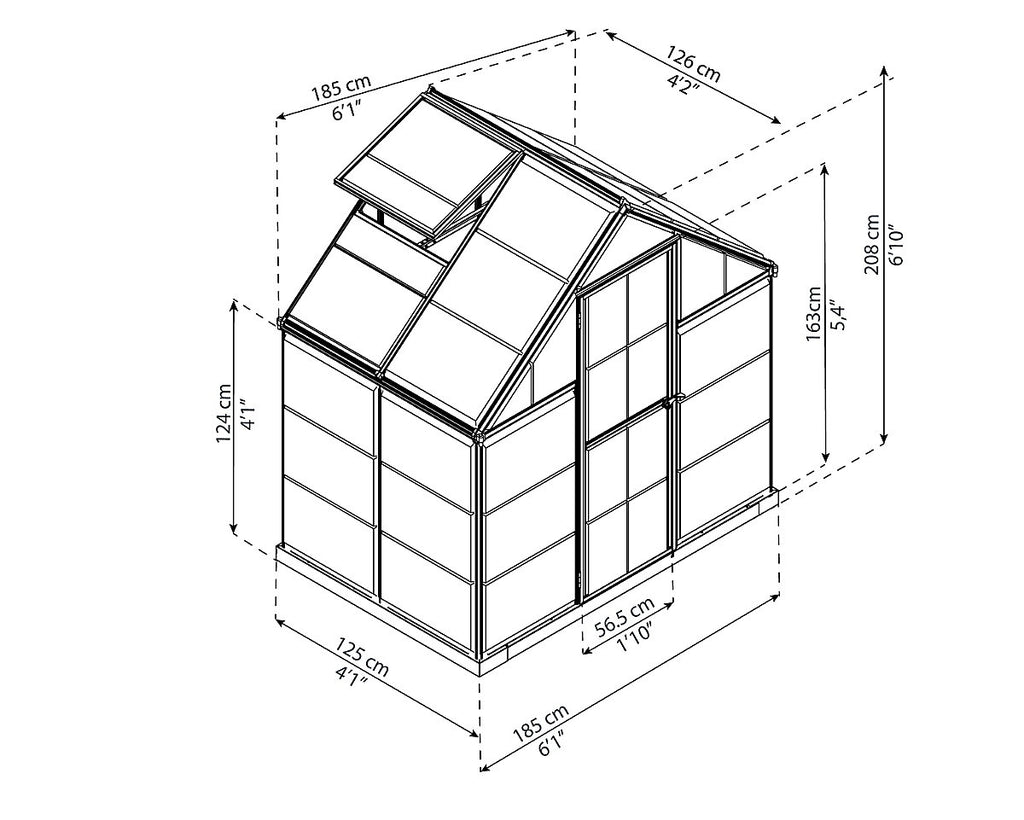 Palram - Canopia Harmony Silver 6x4 Greenhouse