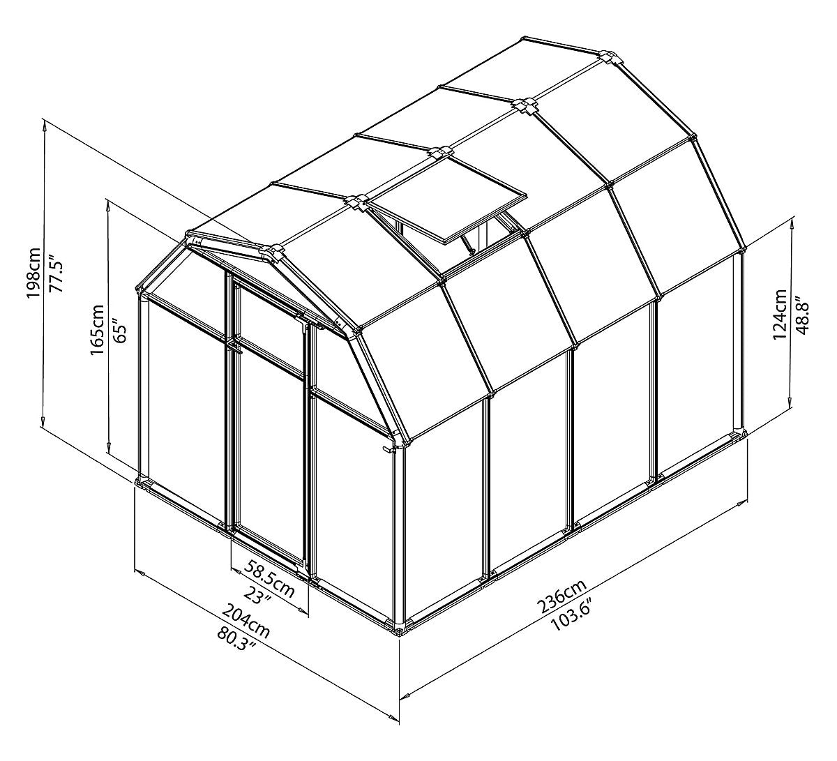 Palram - Canopia Rion Ecogrow Green 6x8 Greenhouse
