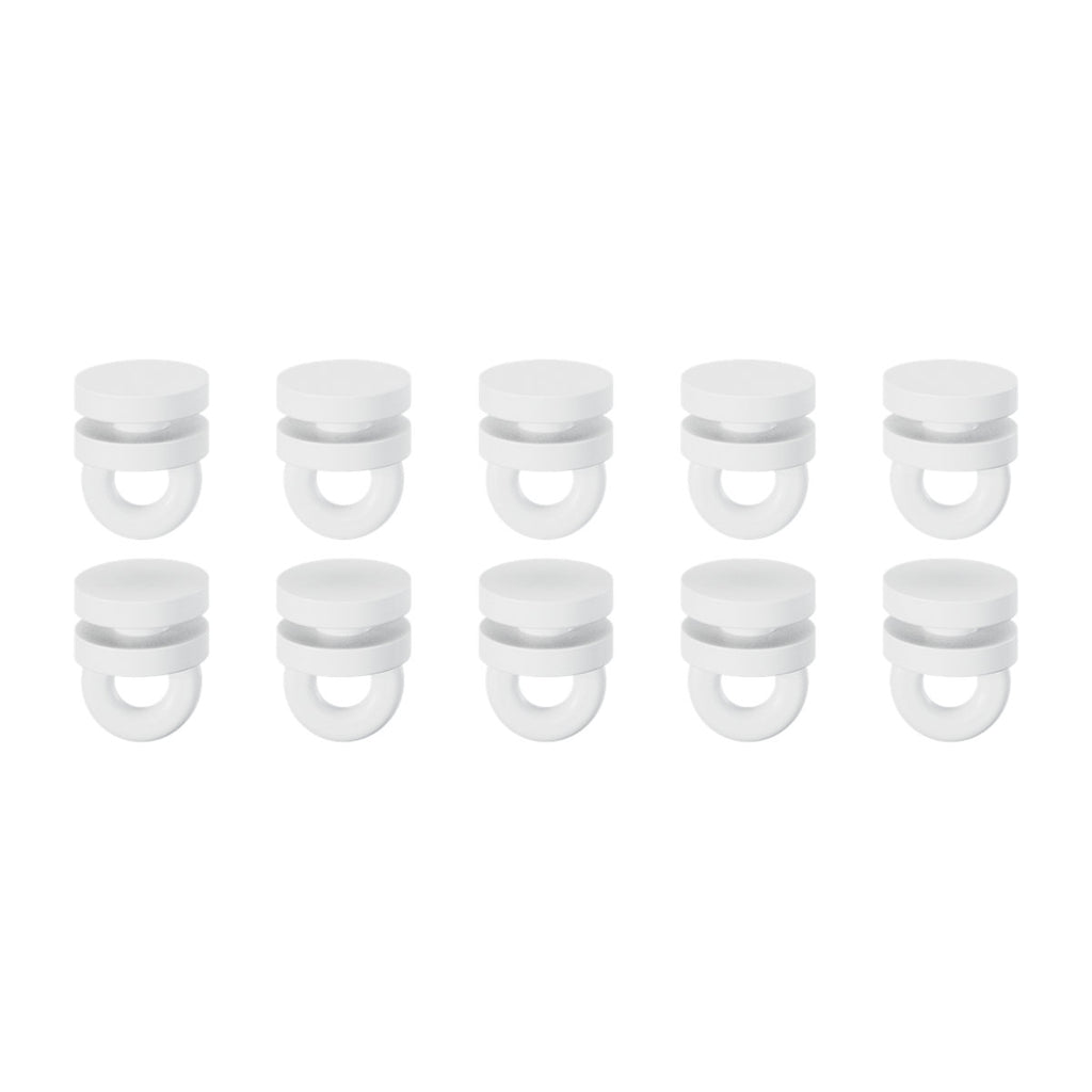 Patras Plastic White Matt Curtain hook, (L)47mm, Pack of 10