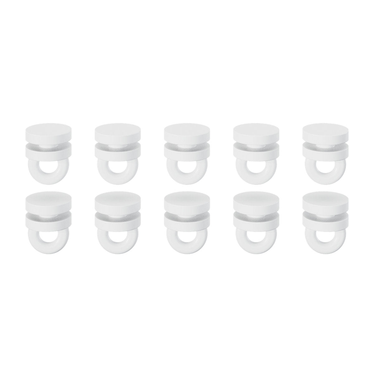 Patras Plastic White Matt Curtain hook, (L)47mm, Pack of 10