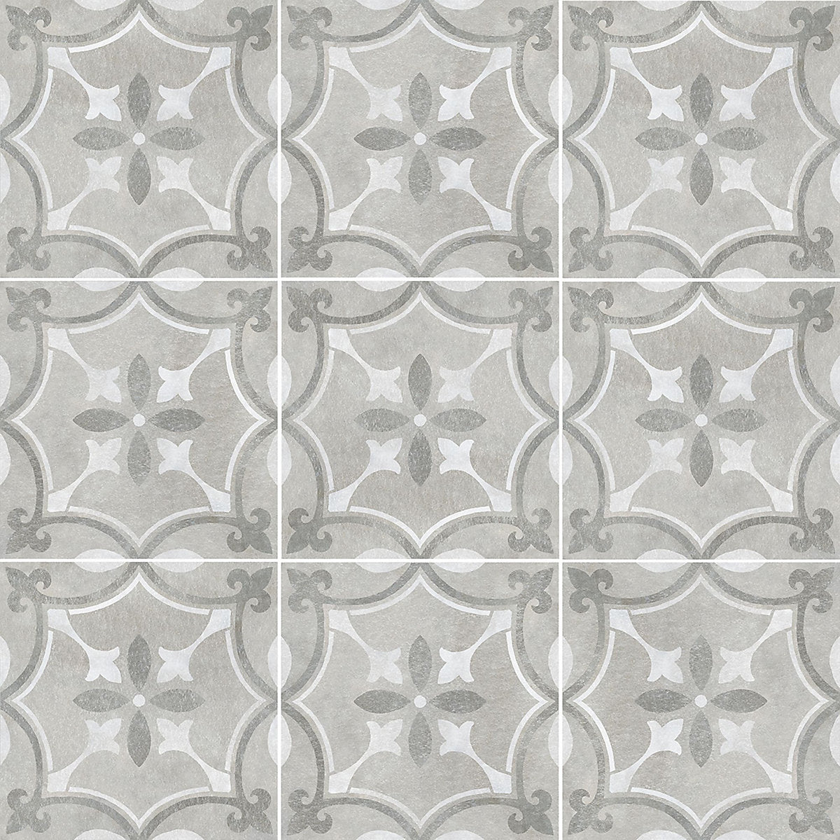Perla Grey Matt Patterned Concrete effect Ceramic Indoor Wall & floor Tile Sample