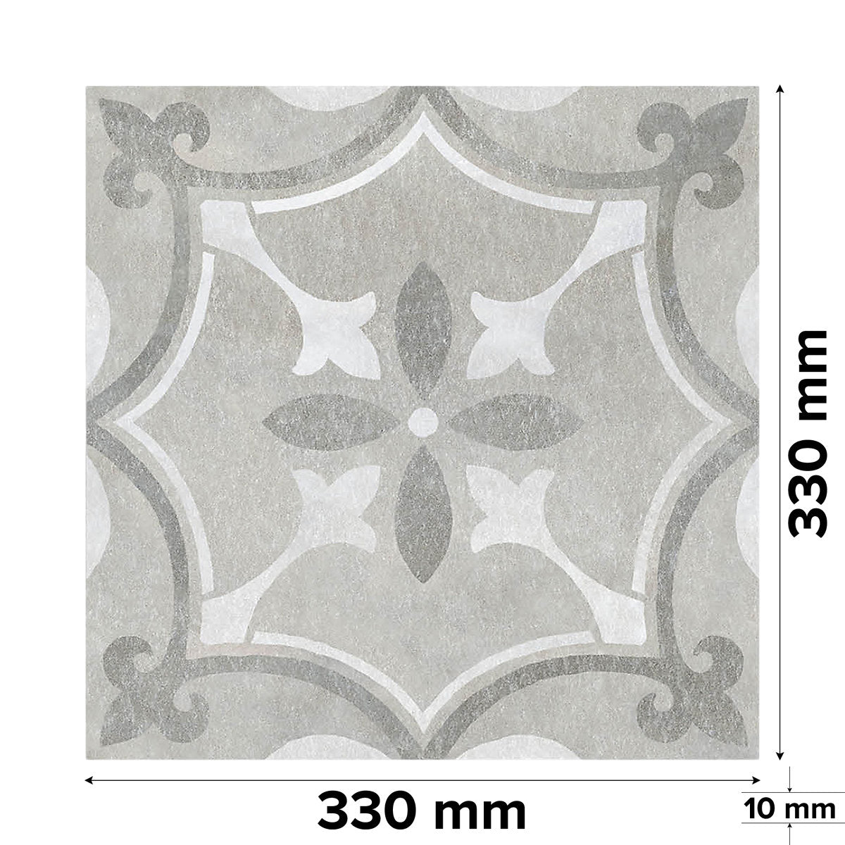Perla Grey Matt Patterned Concrete effect Ceramic Indoor Wall & floor Tile Sample