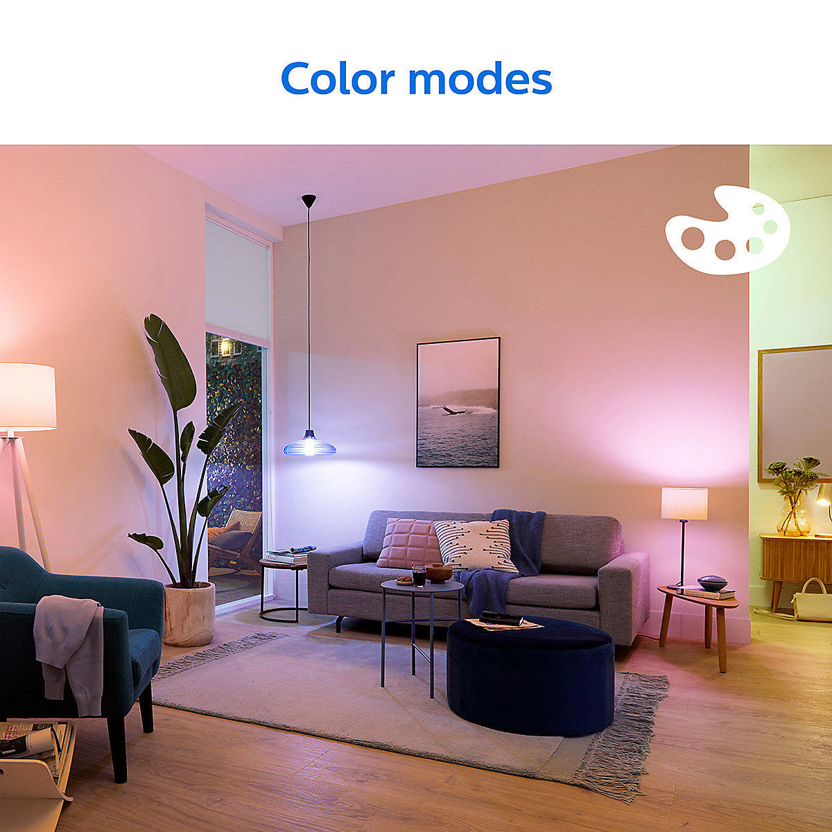 Philips B22 LED RGB & tunable white A60 Dimmable Smart bulb Pack of 2