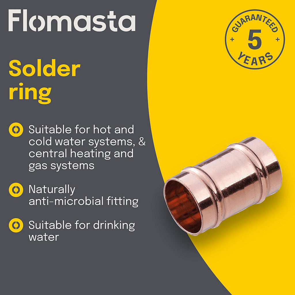Plumbsure Solder ring Copper Coupler, (D)15mm x