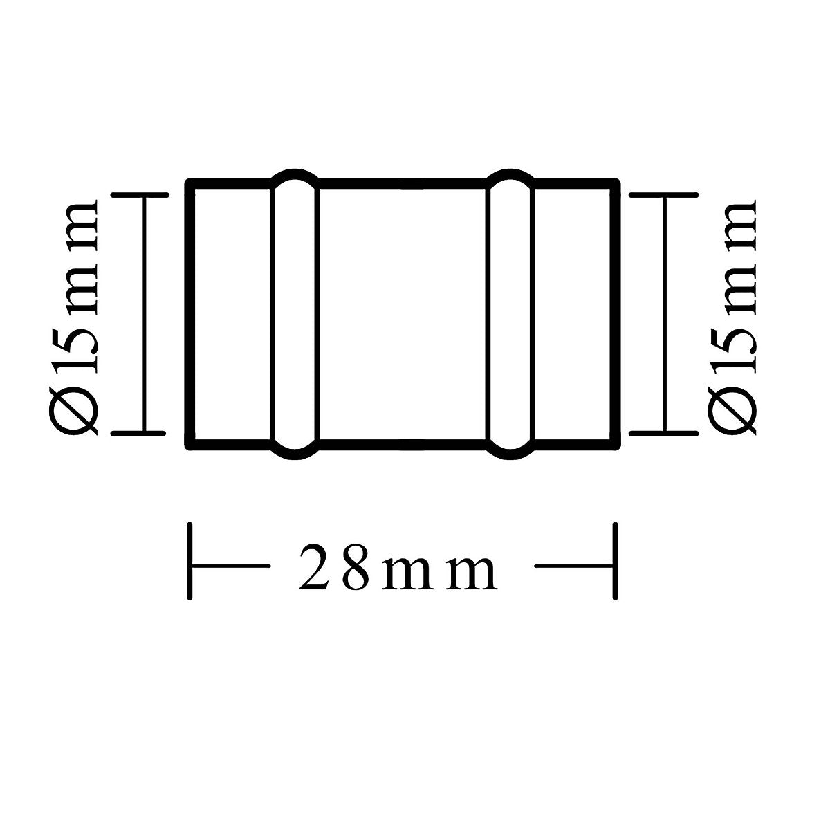Plumbsure Solder ring Copper Coupler, (D)15mm x