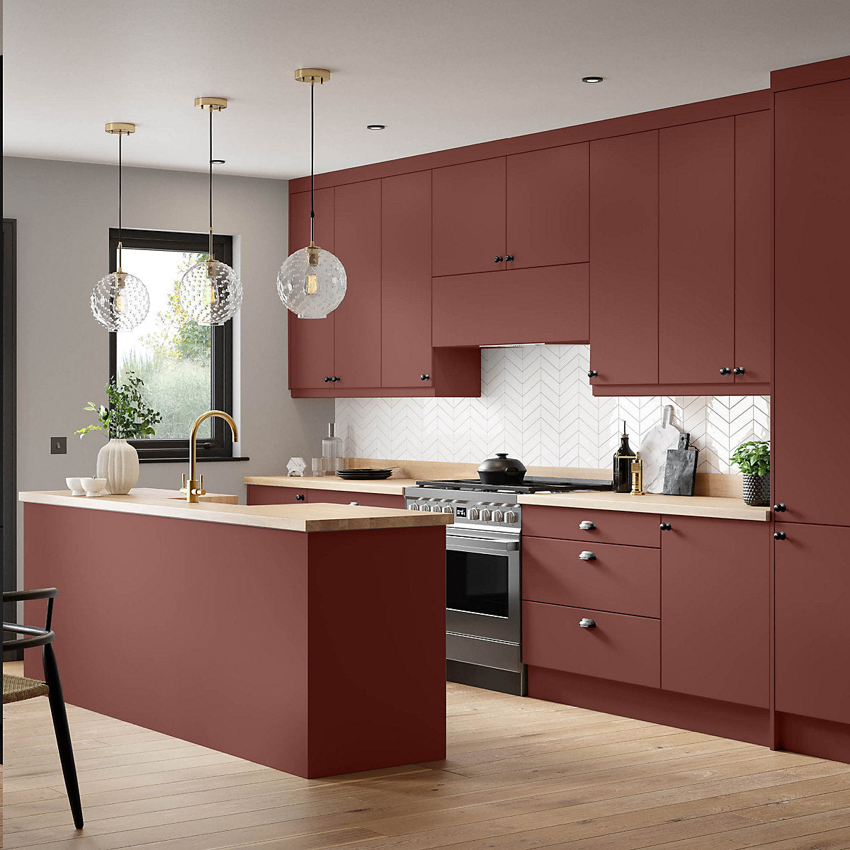 Premium Kitchens Ethos Matt red Standard RH Base end panel (H)720mm (W)570mm