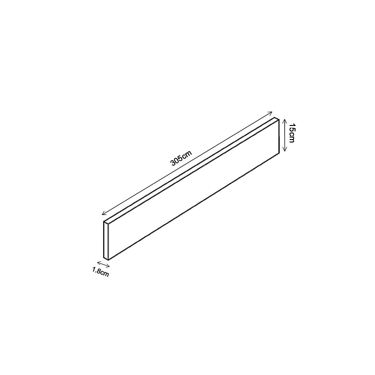 Premium Kitchens Ethos Red Aluminium effect Square edge Plinth, (L)3050mm