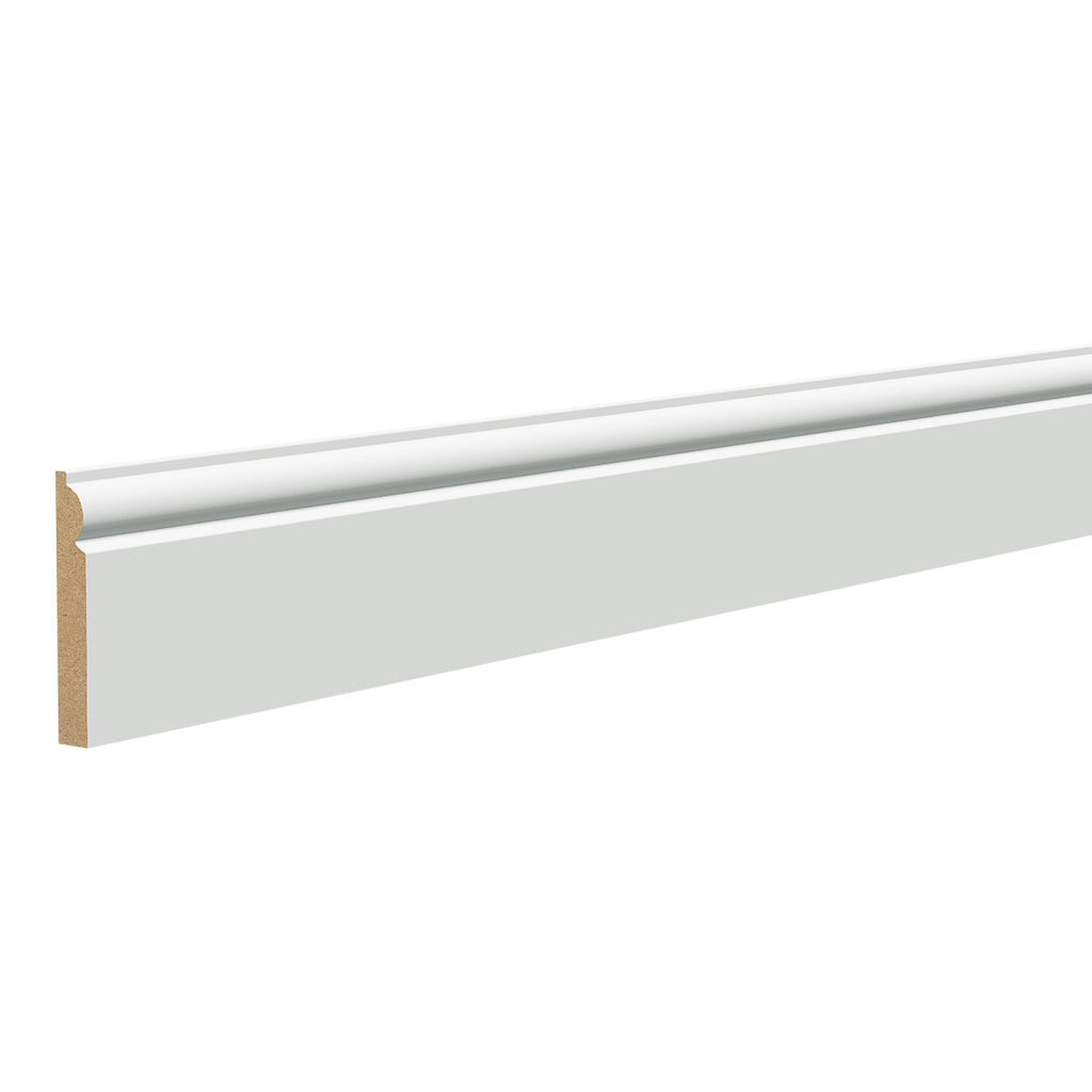 Primed White MDF Torus Skirting board (L)2400mm (W)119mm (T)18mm