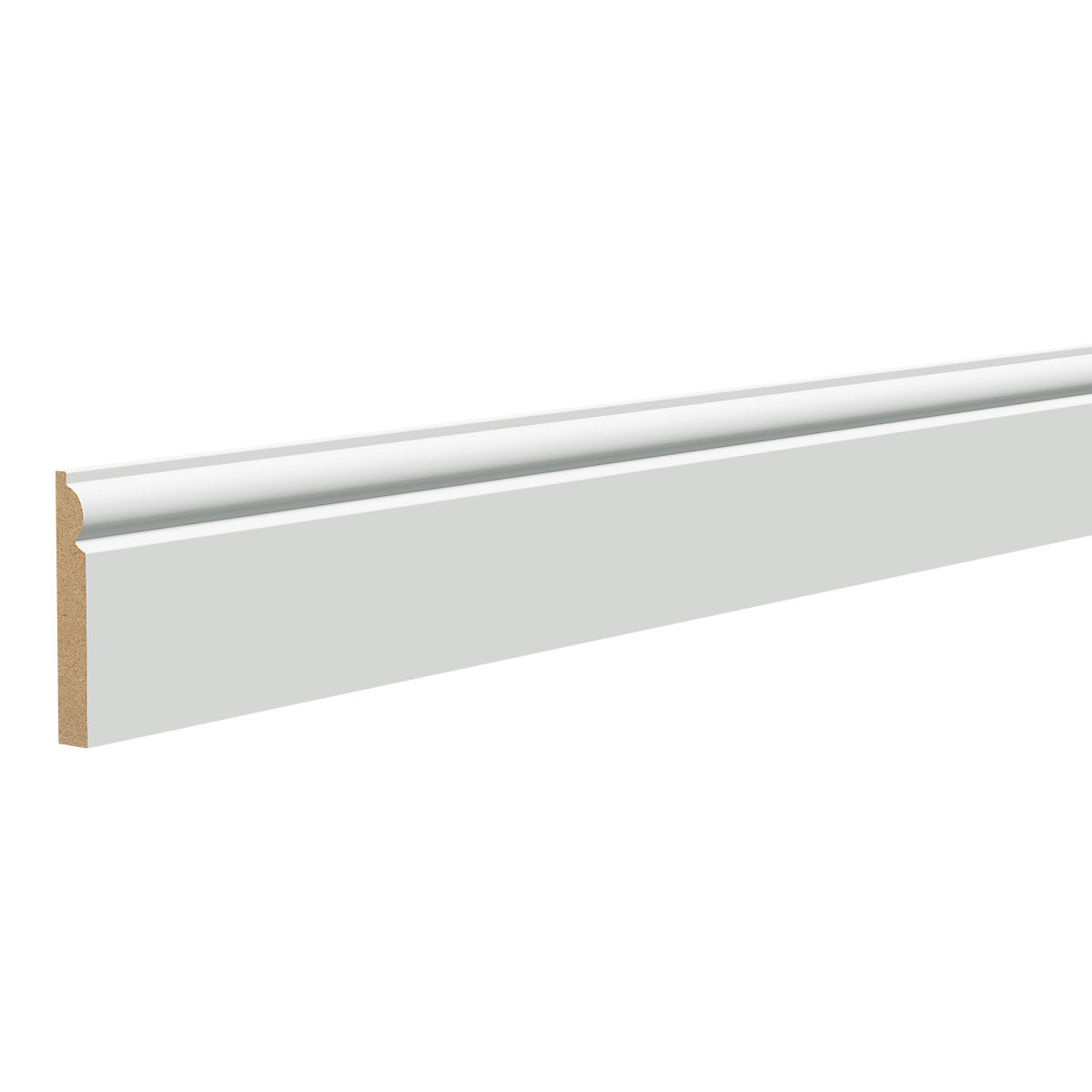 Primed White MDF Torus Skirting board (L)2400mm (W)119mm (T)18mm
