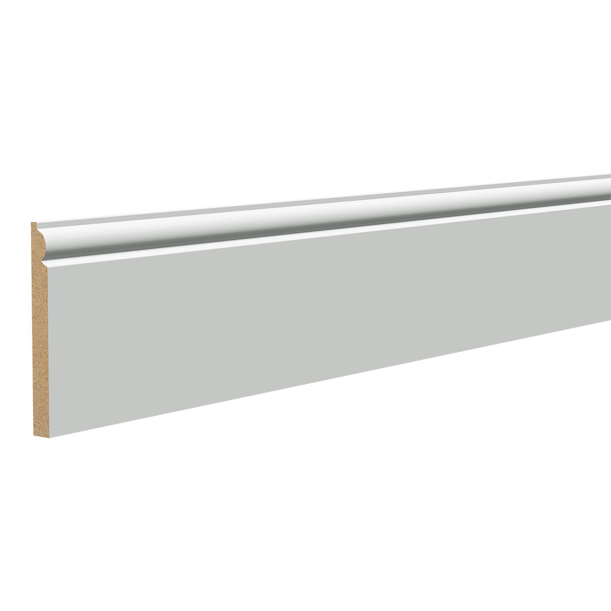 Primed White MDF Torus Skirting board (L)2400mm (W)169mm (T)18mm