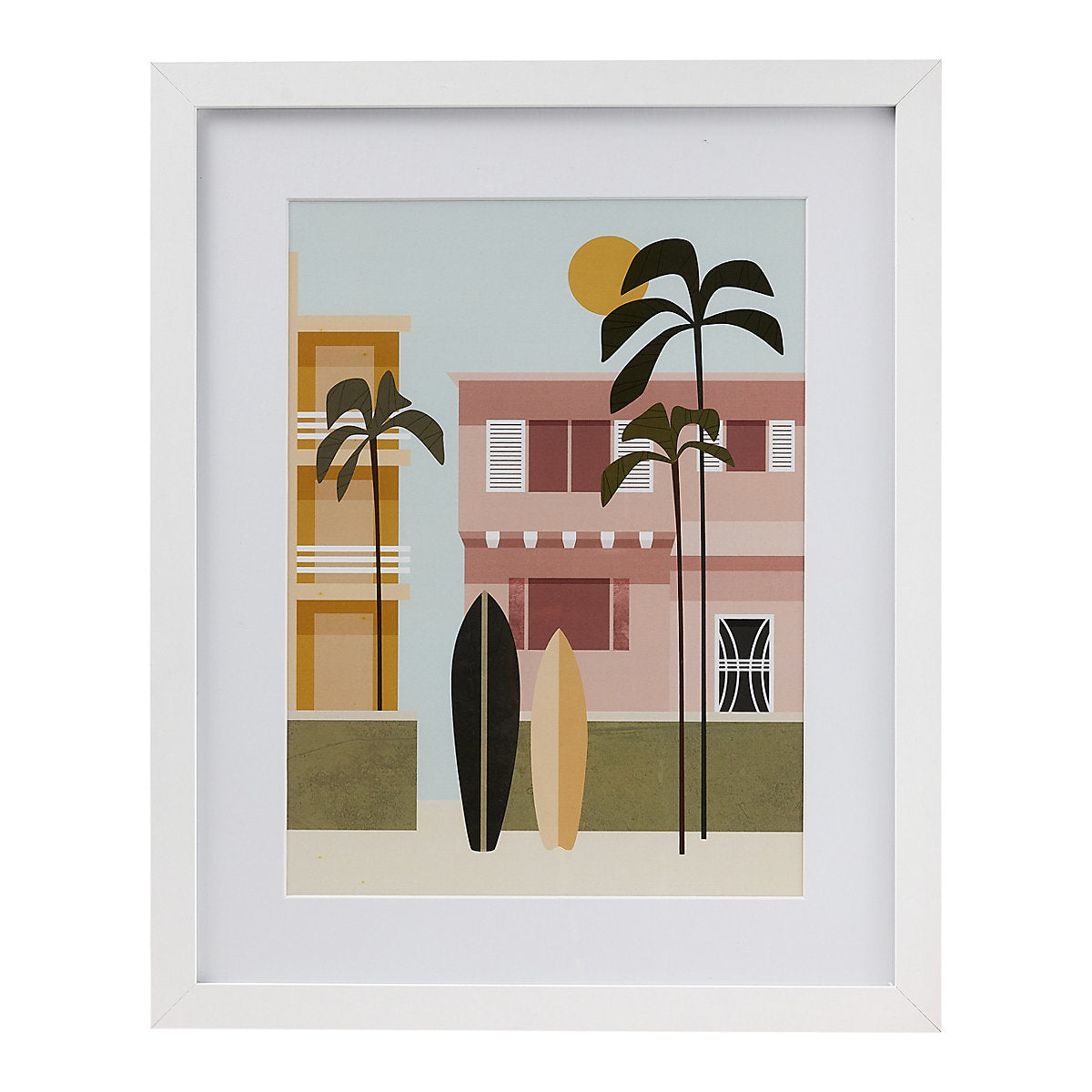 Reflex Abstract surf design Multicolour Framed print (H)54cm x (W)44cm