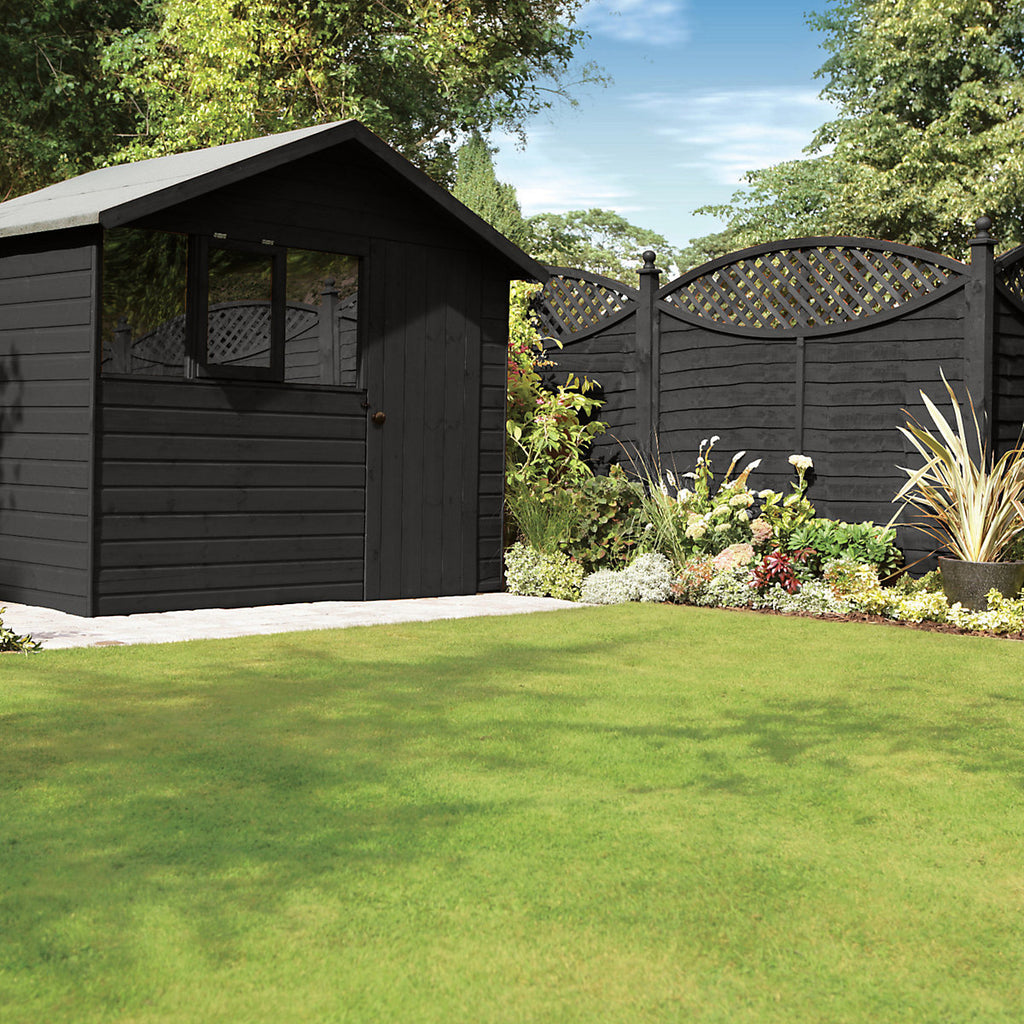 Ronseal 5 Year Fence Life+ Tudor black oak Matt Exterior Shed & fence Protector Wood paint, 12L Tub