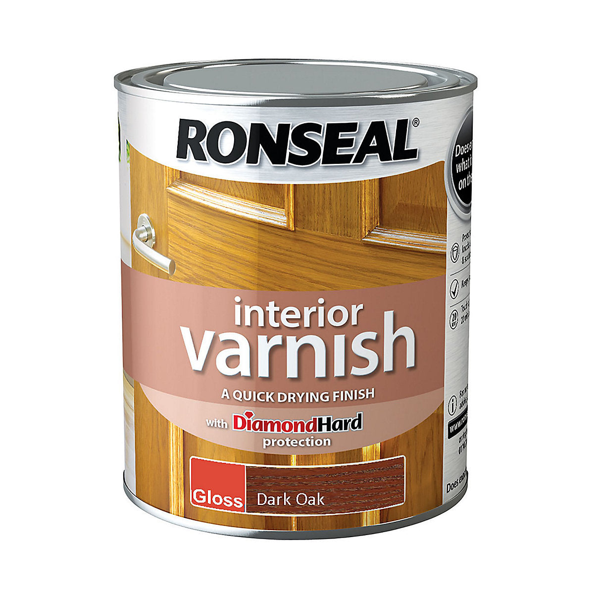 Ronseal Diamond hard Dark oak Gloss Skirting Wood varnish, 750ml