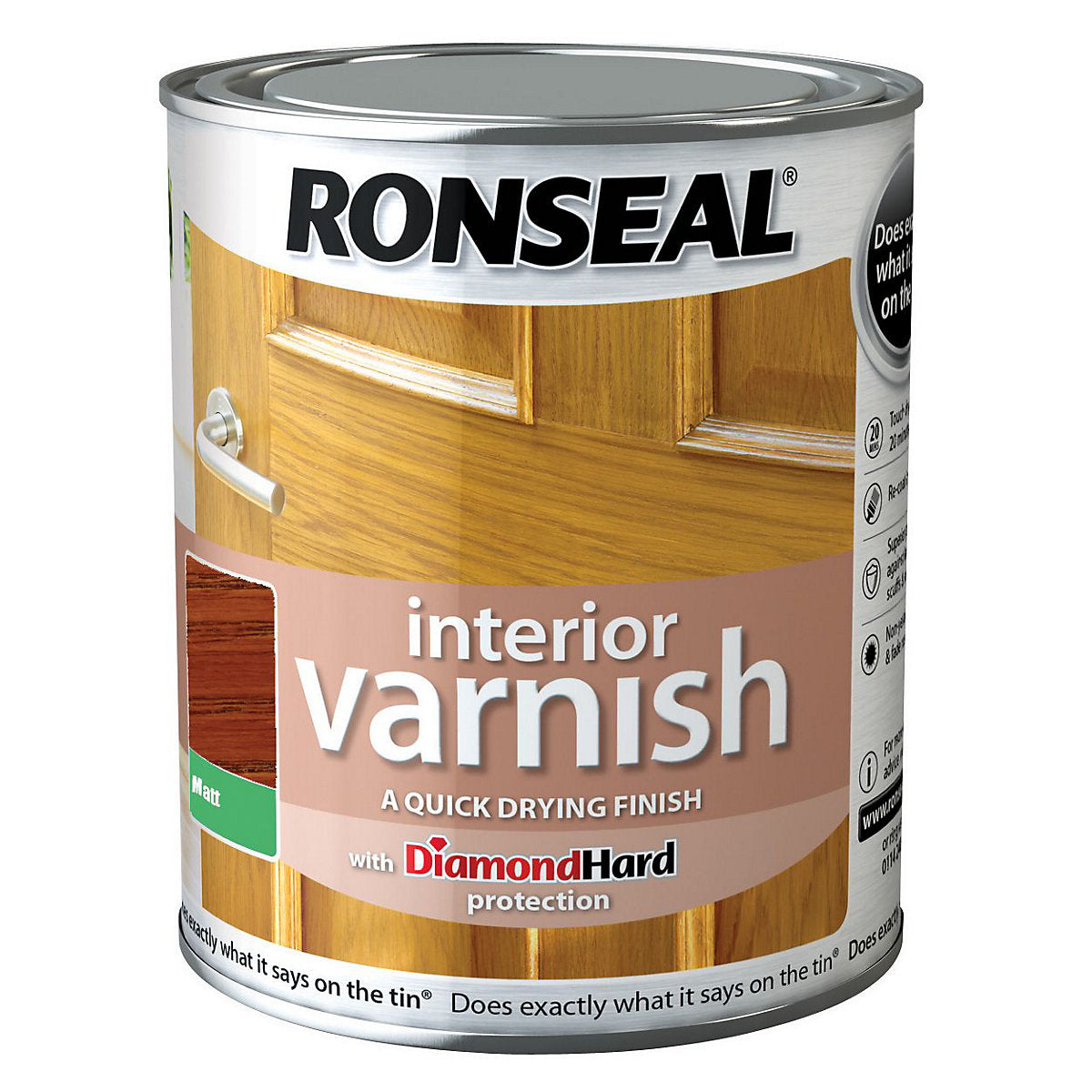 Ronseal Diamond hard Medium oak Matt Skirting Wood varnish, 250ml