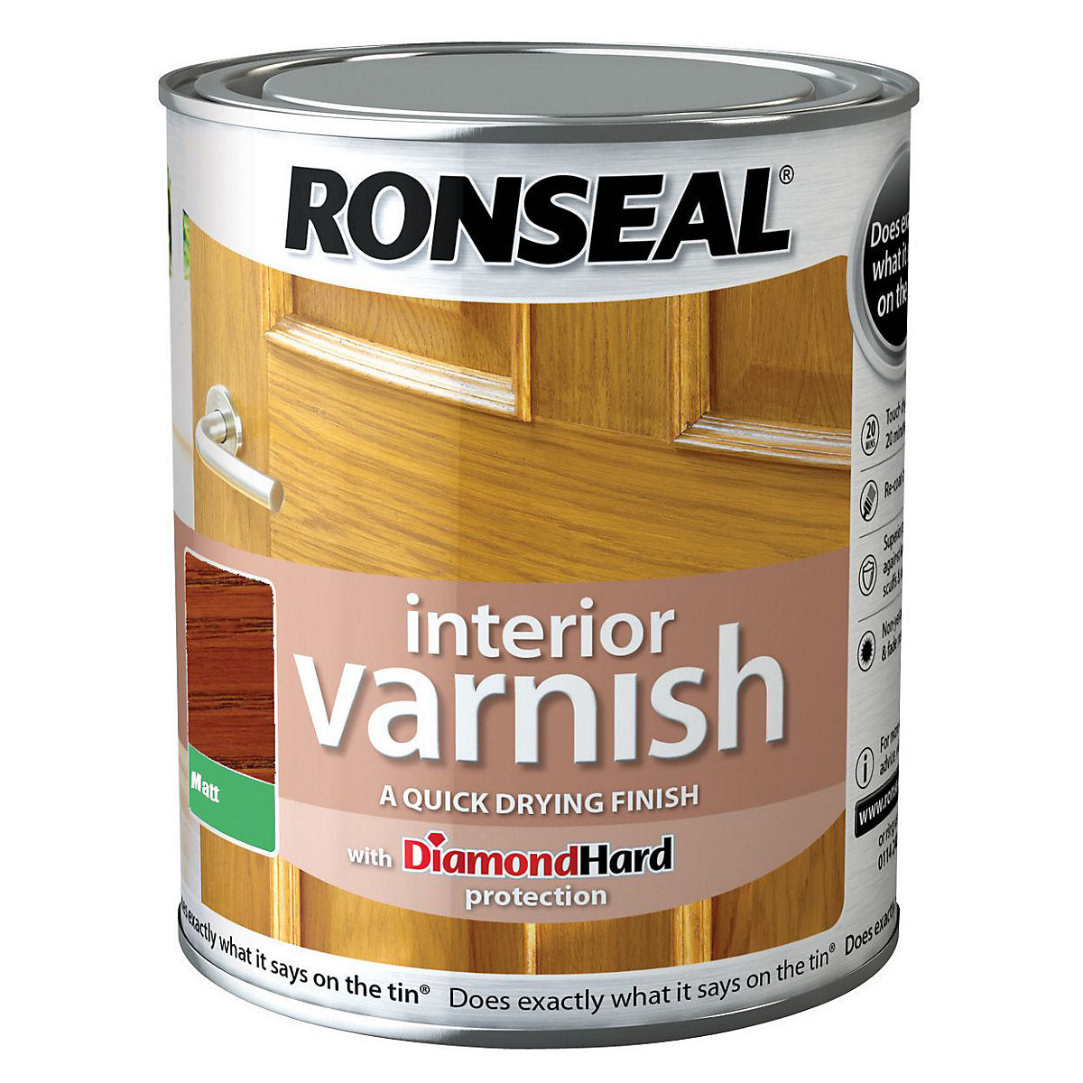 Ronseal Diamond hard Medium oak Matt Skirting Wood varnish, 750ml