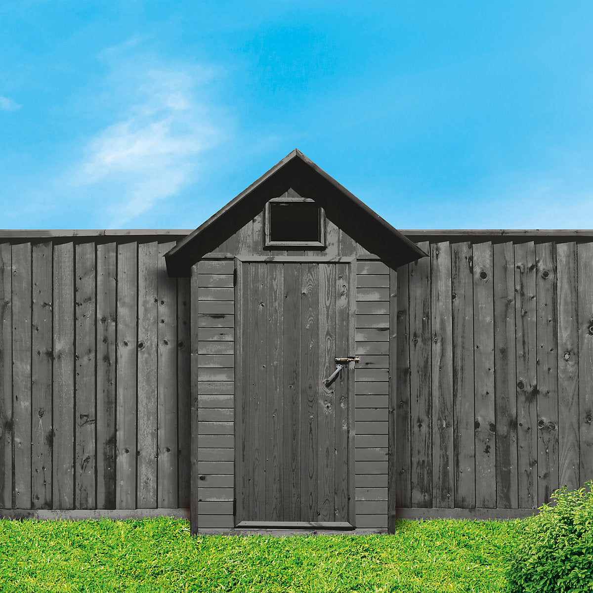 Ronseal One Coat Charcoal Grey Matt Exterior Shed & fence Protector Wood paint, 12L Tub