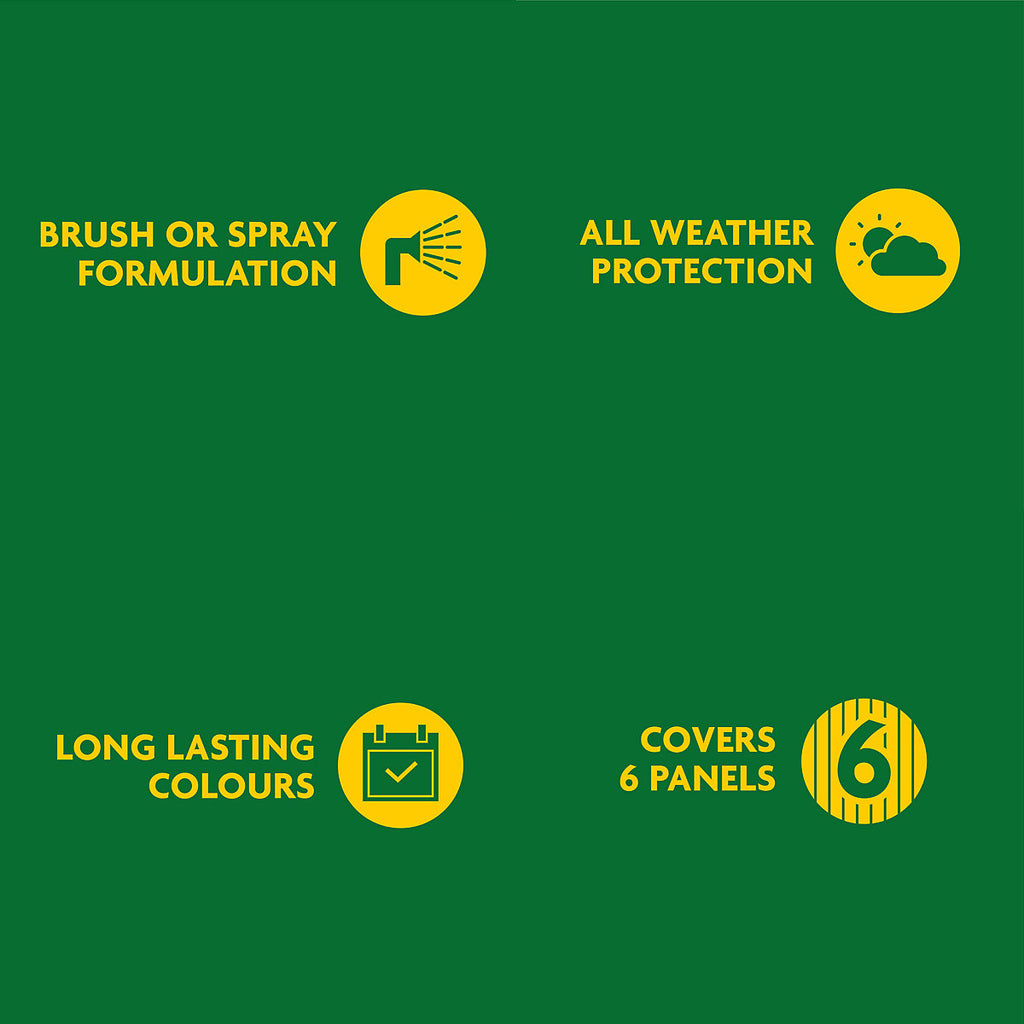Ronseal One Coat Red Cedar Matt Medium base Exterior Shed & fence Protector Wood paint, 5L Tub