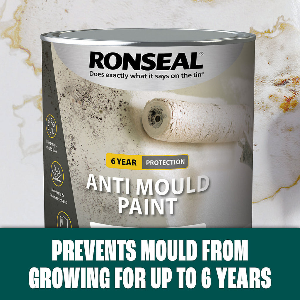 Ronseal Problem wall White Silk Anti-mould paint, 0.75L
