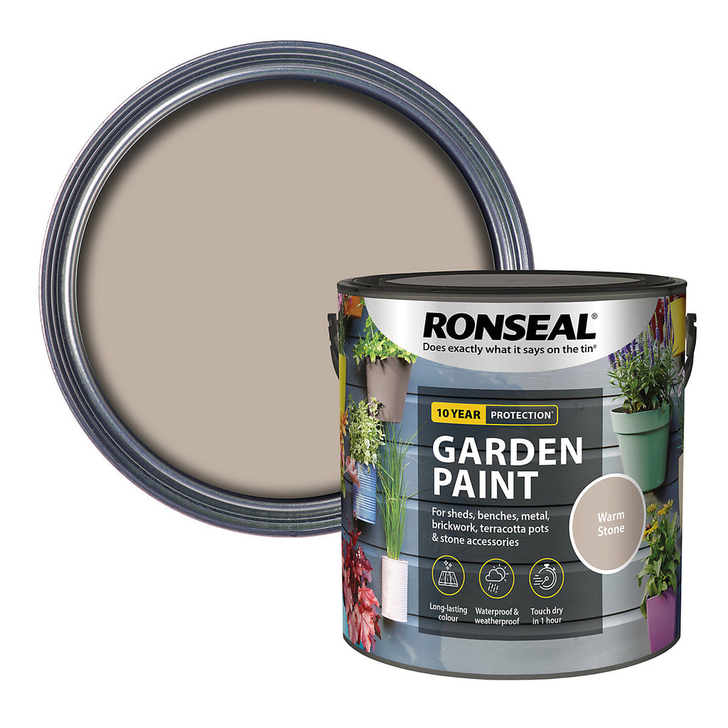 Ronseal Warm Stone Matt Multi-surface Exterior Protector Garden paint, 2.5L Tin