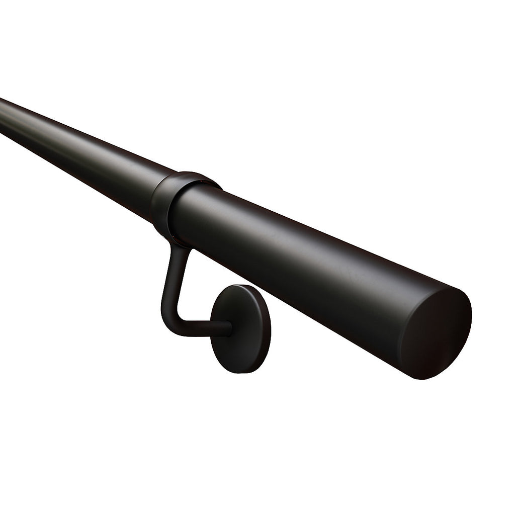 Rothley Black Steel Rounded Handrail kit, (L)3.6m