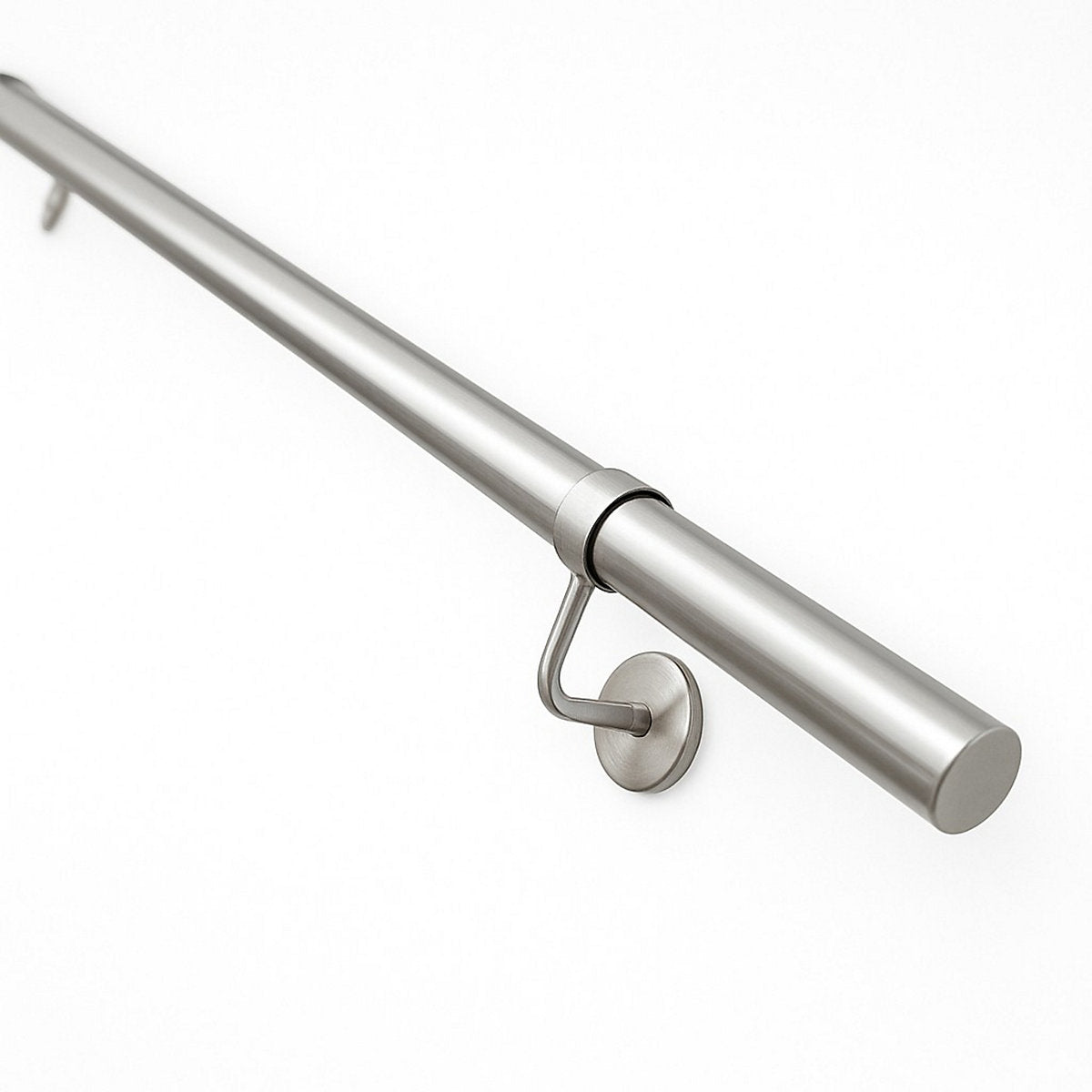 Rothley External Brushed Silver Stainless steel Rounded Handrail kit, (L)3.6m (D)40mm