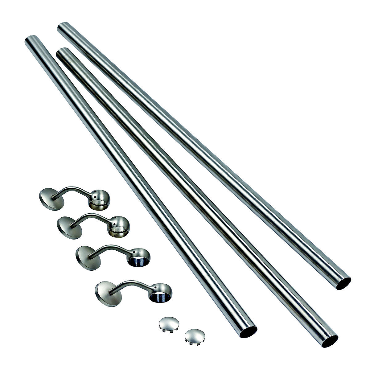 Rothley Polished Stainless steel Rounded Handrail kit, (L)3.6m